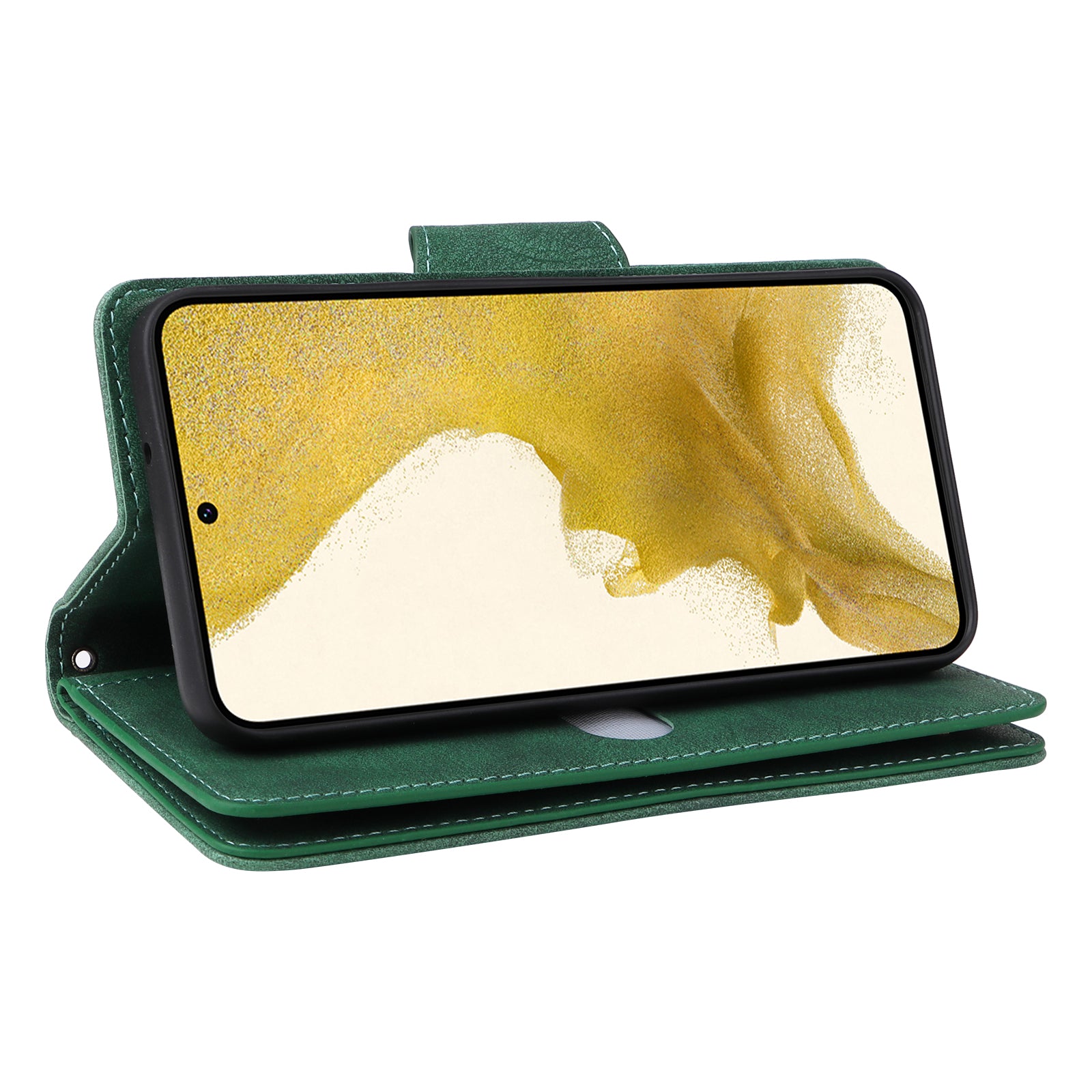 For Samsung Galaxy S23+ Card Slots Case Anti-Dorp Rivet Decor Leather Flip Phone Cover