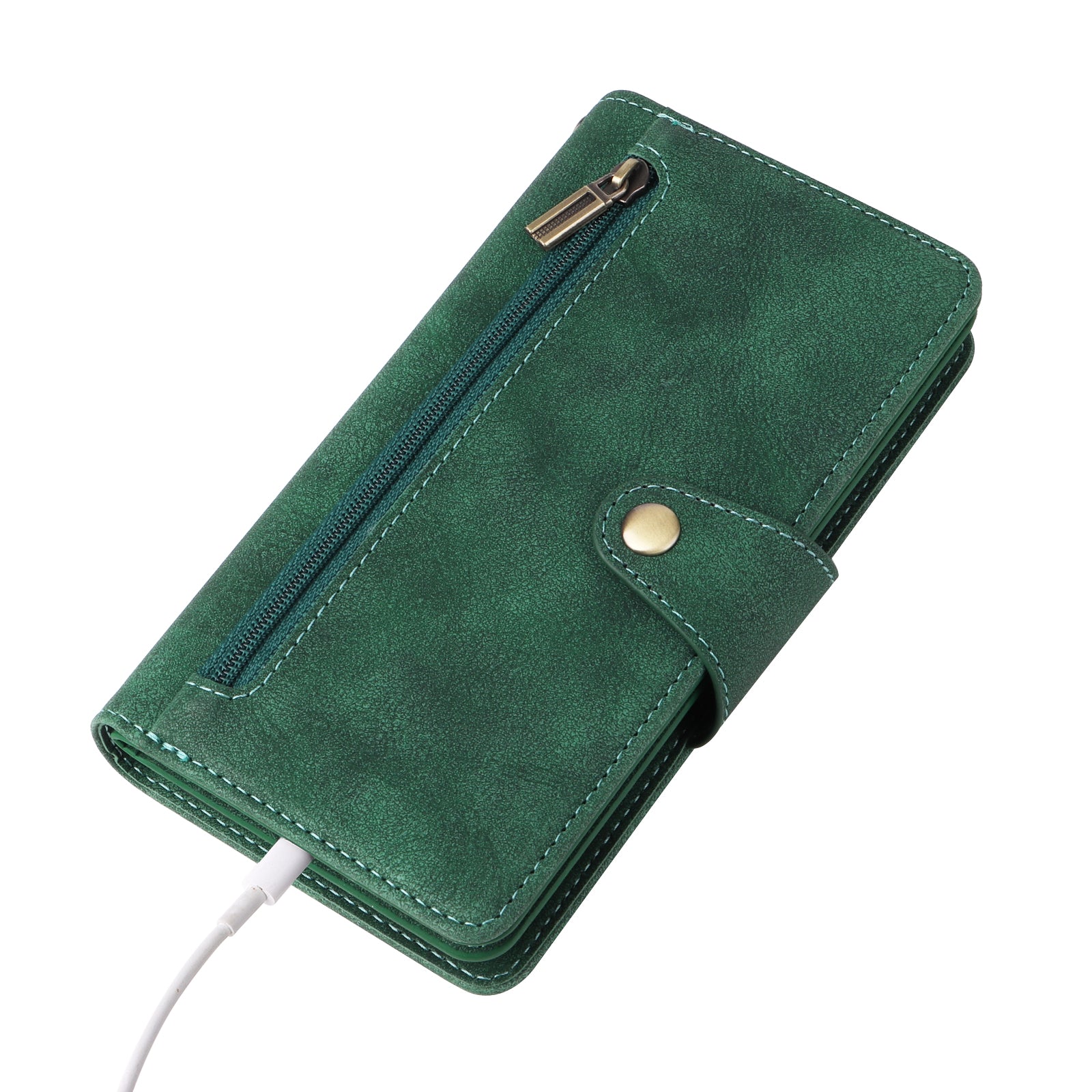 For Samsung Galaxy S23+ Card Slots Case Anti-Dorp Rivet Decor Leather Flip Phone Cover