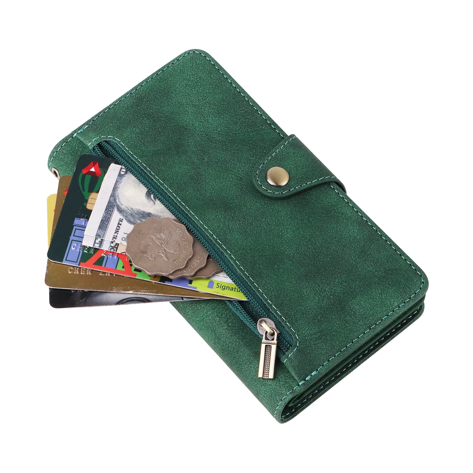 For Samsung Galaxy S23+ Card Slots Case Anti-Dorp Rivet Decor Leather Flip Phone Cover