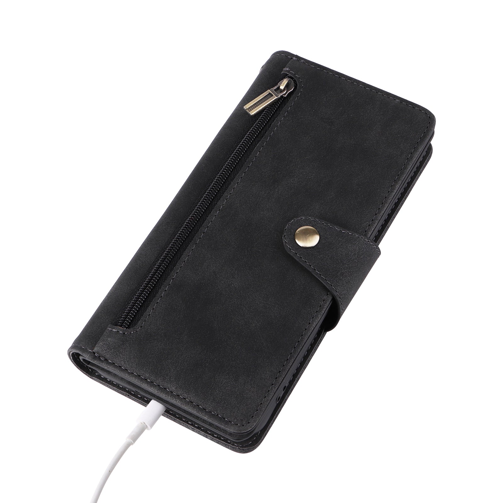 For Samsung Galaxy A34 5G Case Rivet Decor Leather Phone Cover with Card Slots