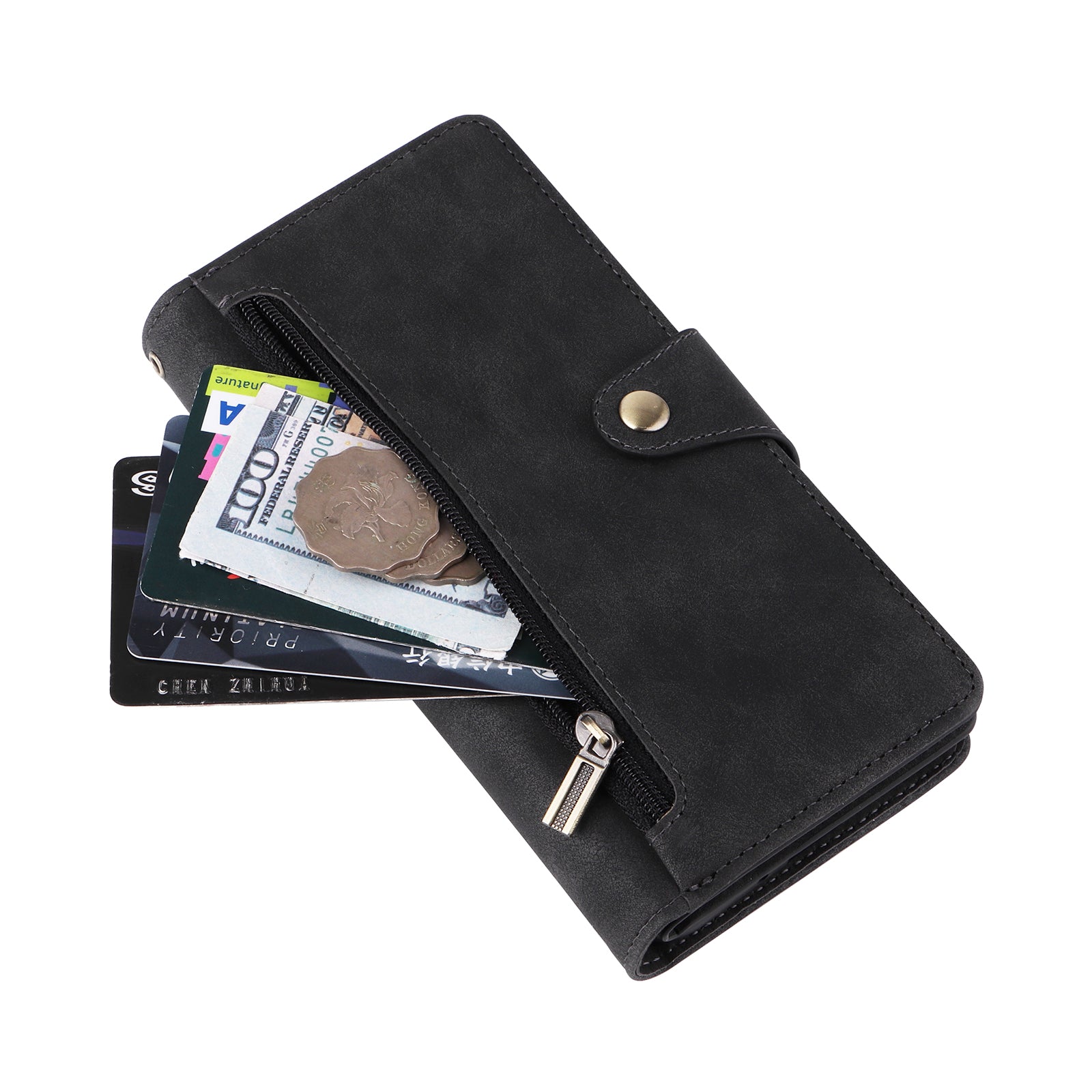 For Samsung Galaxy A34 5G Case Rivet Decor Leather Phone Cover with Card Slots