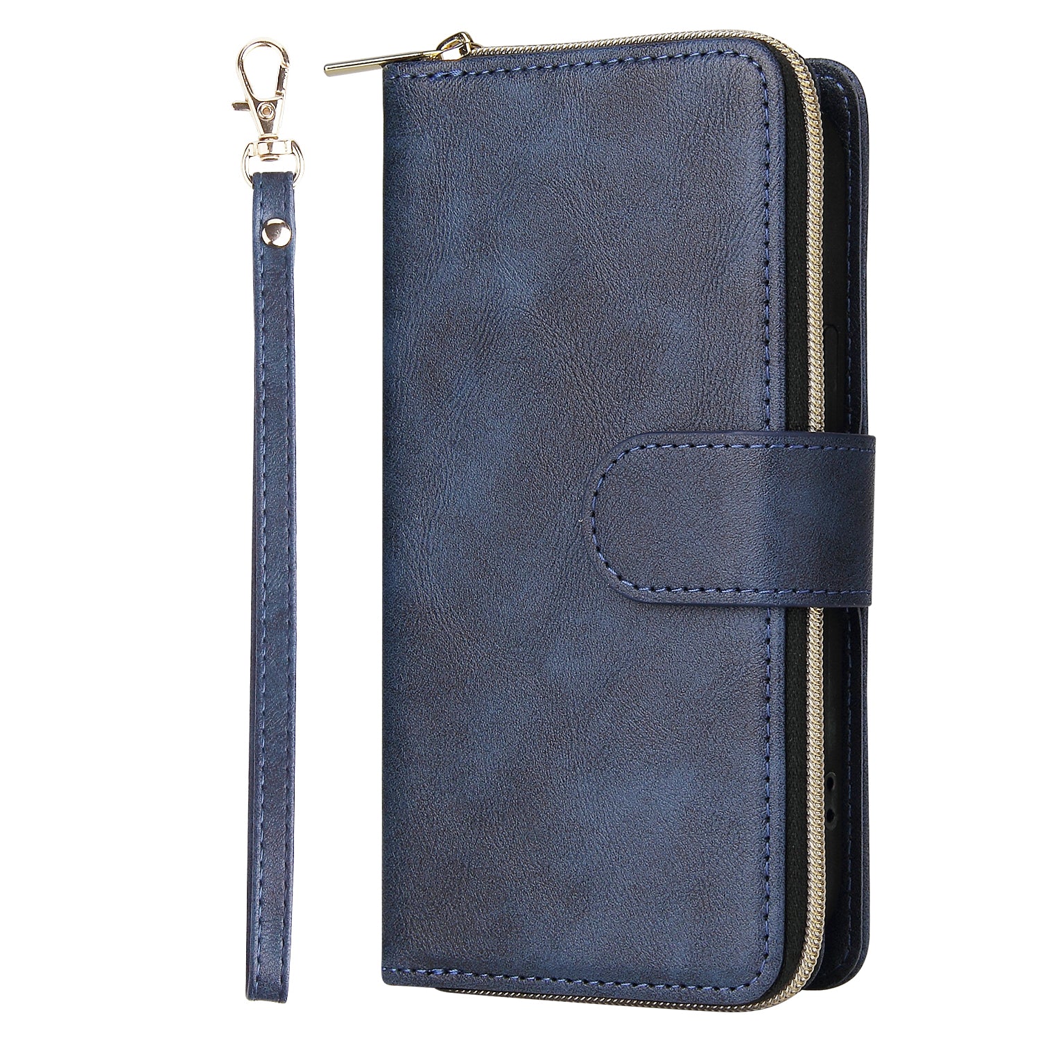 For iPhone 13 Case Wallet Zippered Stand Leather Phone Cover