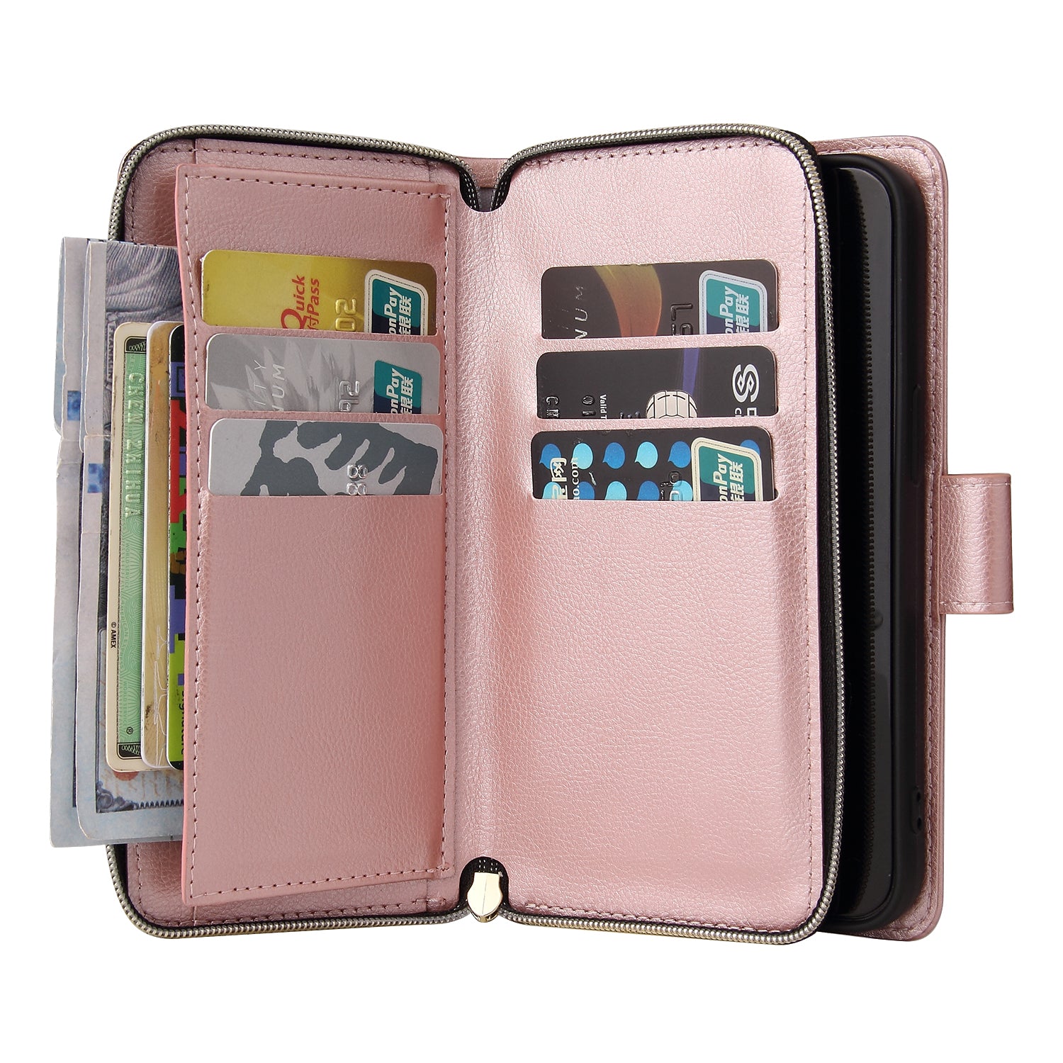 For iPhone 13 Pro Max 6.7 inch Magnetic Case Anti-scratch Card Slots Stand Phone Cover