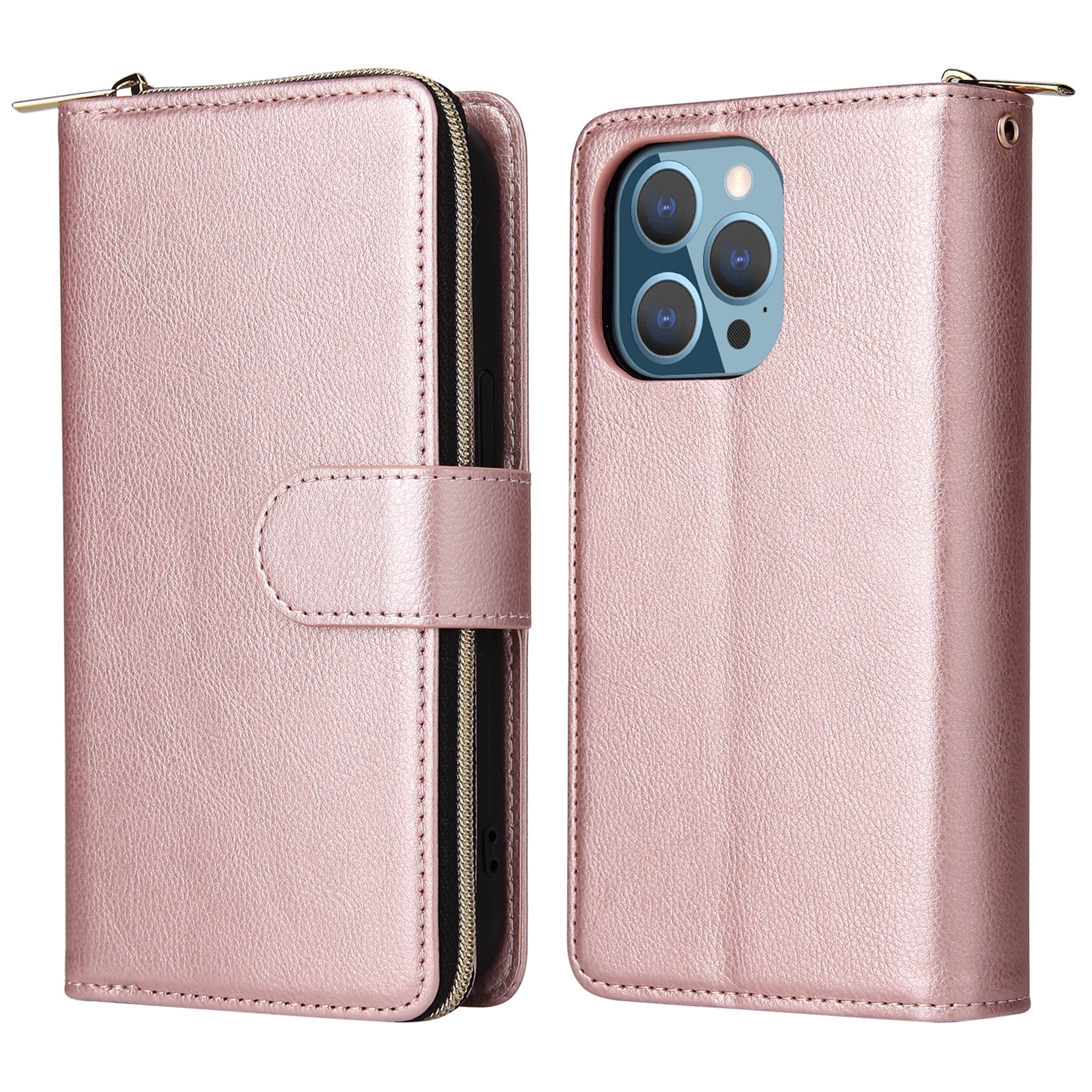For iPhone 13 Pro Max 6.7 inch Magnetic Case Anti-scratch Card Slots Stand Phone Cover