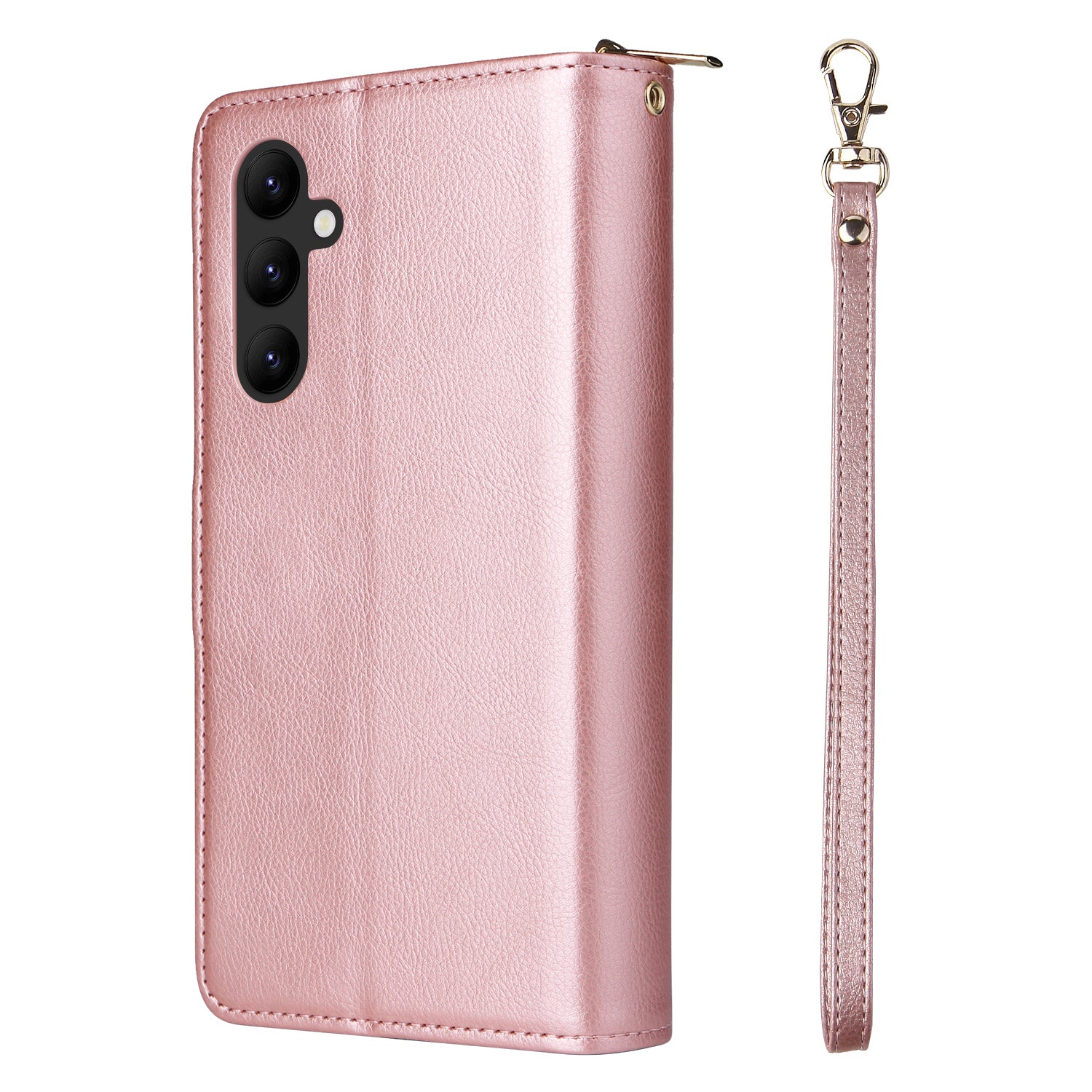 For Samsung Galaxy A34 5G Case with Hand Strap 9 Card Slots PU Leather Phone Cover