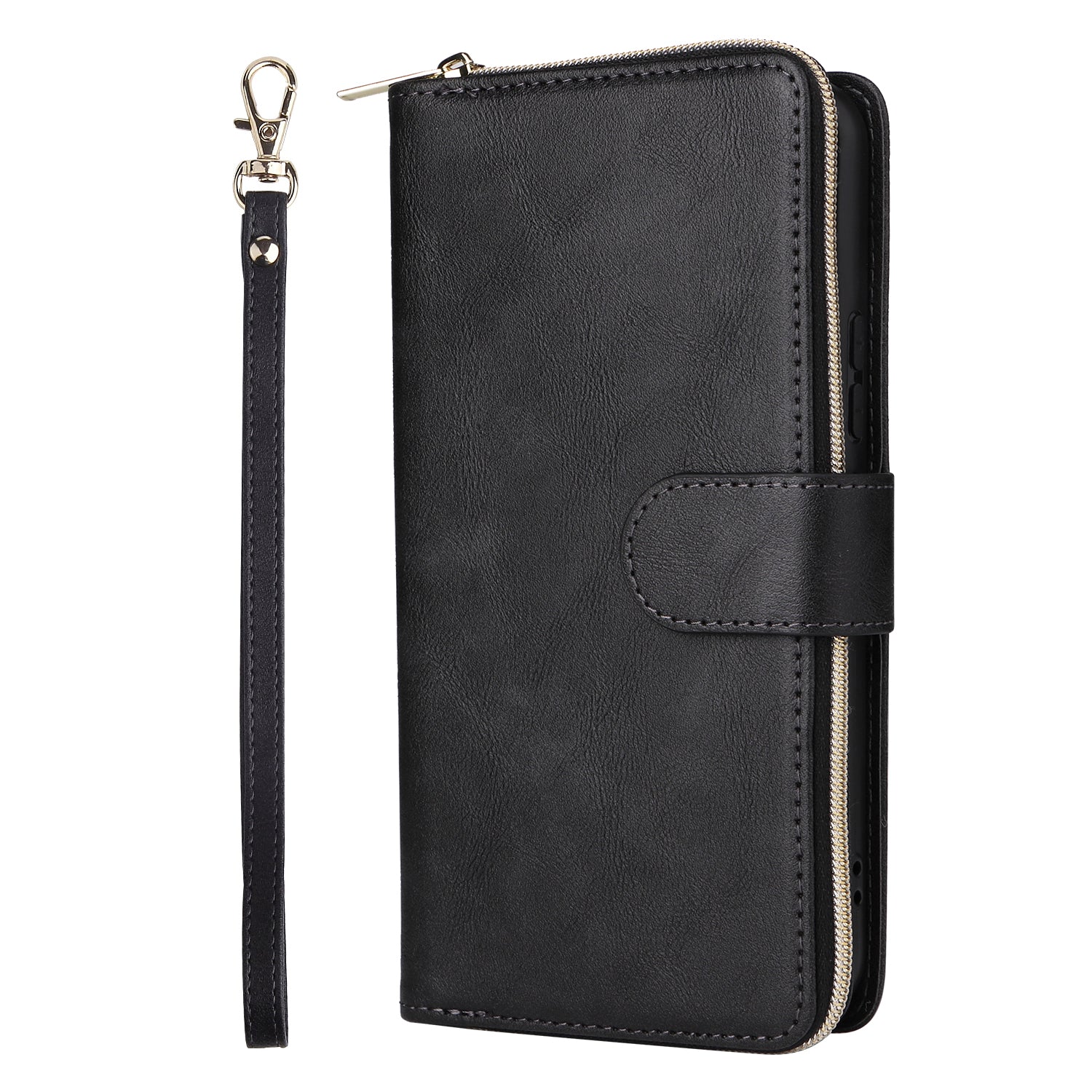 For Samsung Galaxy A24 4G (162.1 x 77.6 x 8.3mm) Leather Case Wallet Zippered Stand Phone Cover