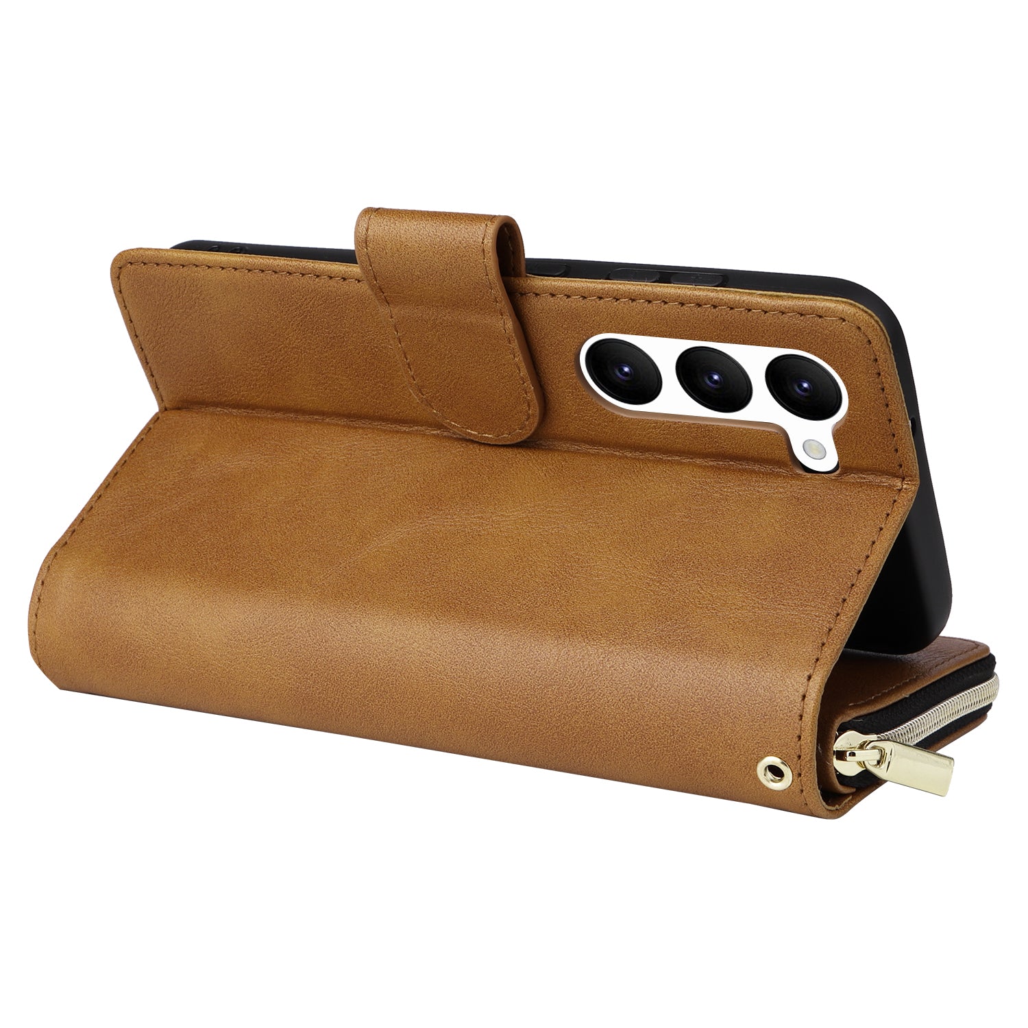 For Samsung Galaxy S23 Case 9 Card Slots PU Leather Mobile Phone Shell with Hand Strap