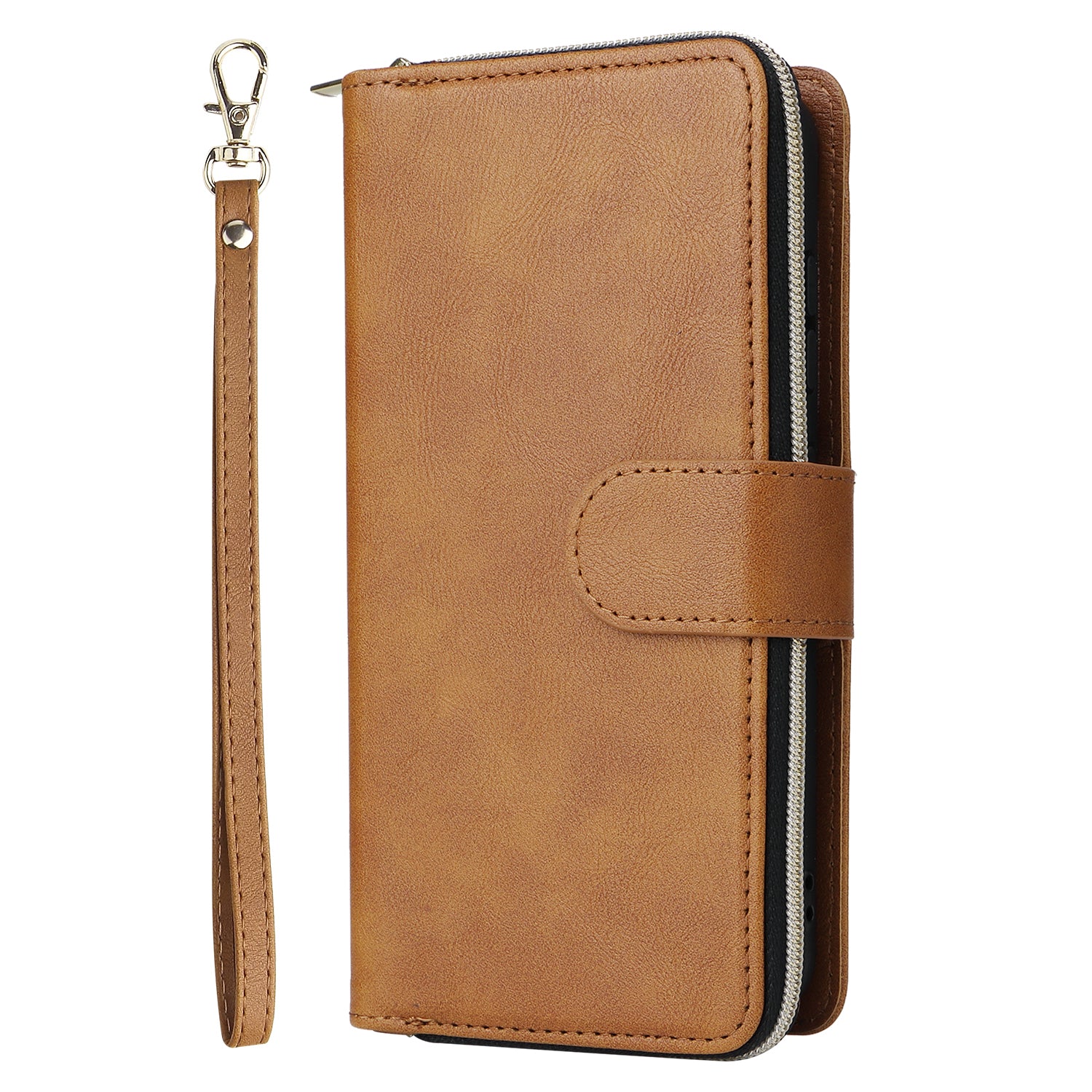 For Samsung Galaxy S23 Case 9 Card Slots PU Leather Mobile Phone Shell with Hand Strap