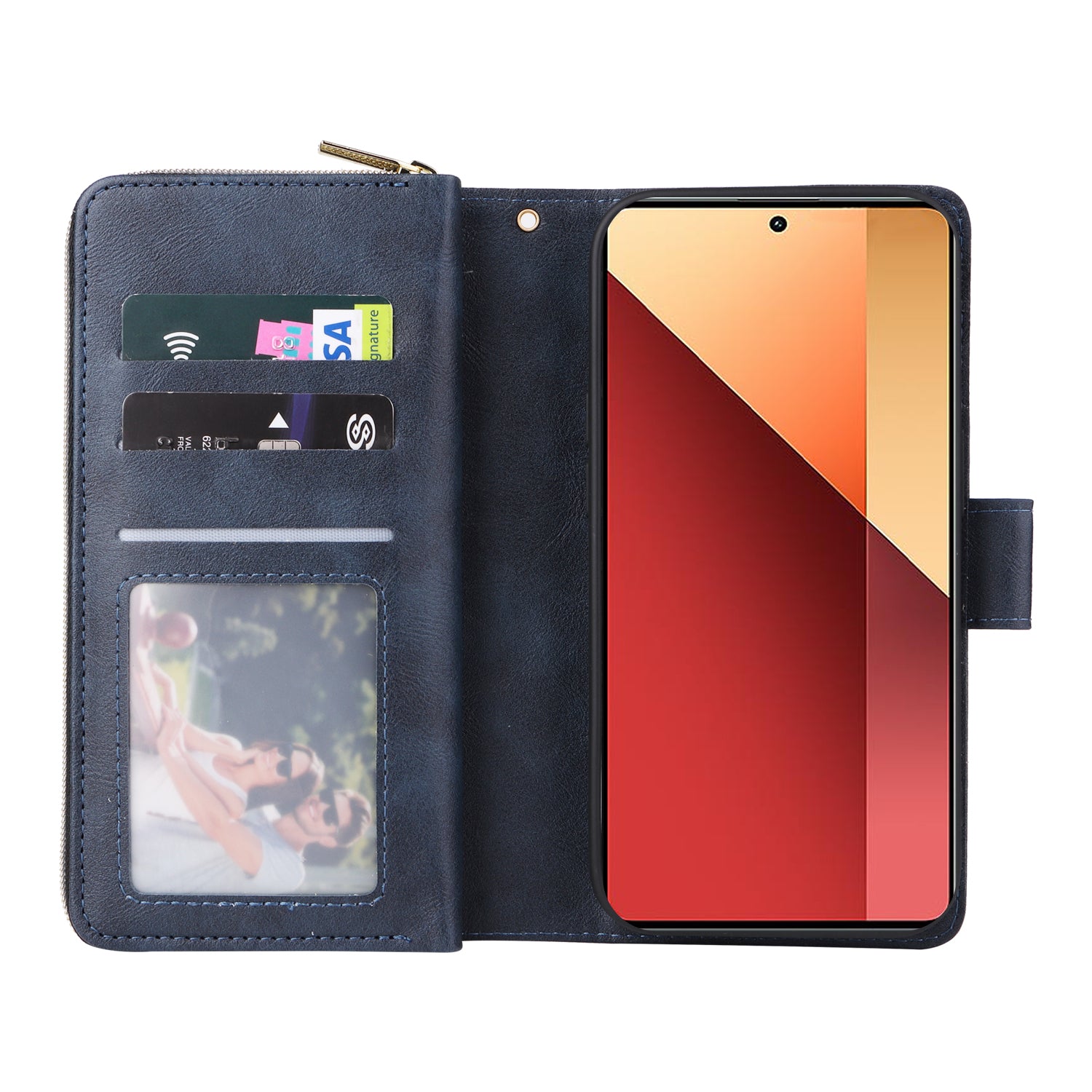 For Xiaomi Redmi Note 13 Pro 4G / Poco M6 Pro 4G Leather Case Zipper Wallet Phone Cover