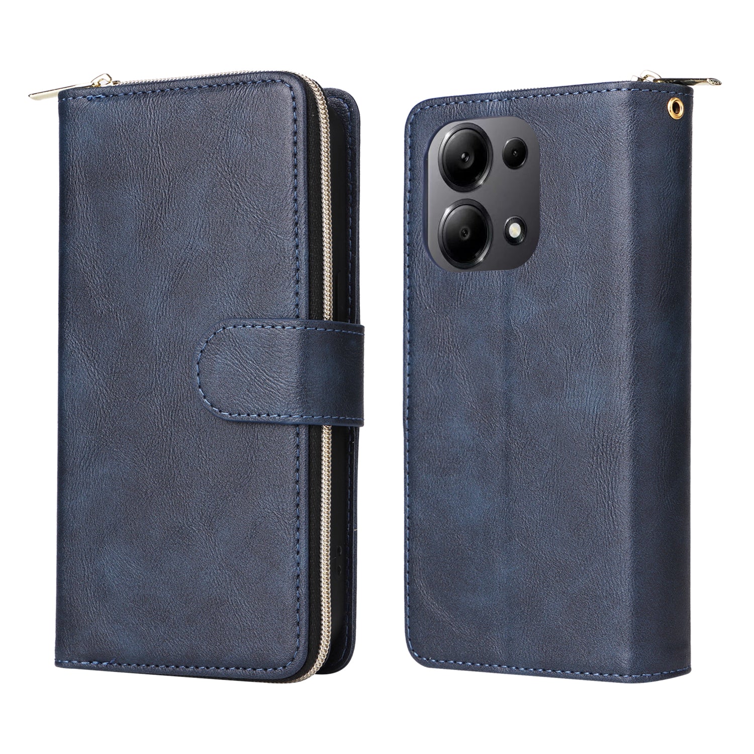 For Xiaomi Redmi Note 13 Pro 4G / Poco M6 Pro 4G Leather Case Zipper Wallet Phone Cover