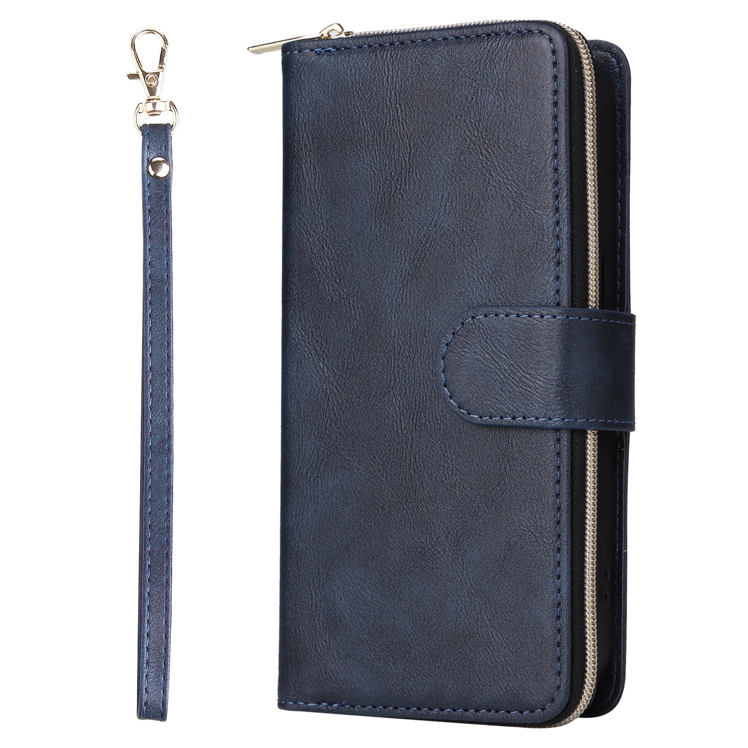 For Xiaomi Redmi Note 13 4G Case Zipper Leather Phone Cover with Stand Card Slots