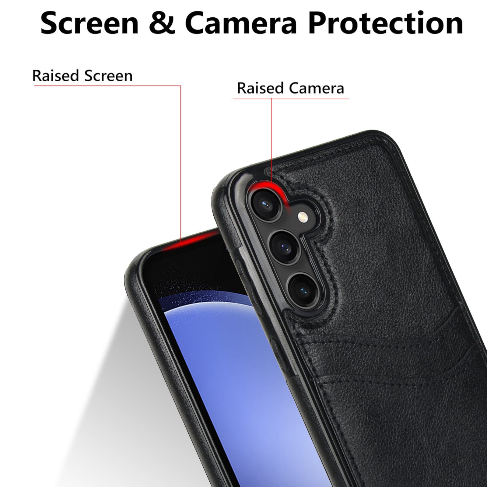 For Samsung Galaxy S23 FE Card Slot Design Phone Case Shockproof PU+TPU Phone Cover