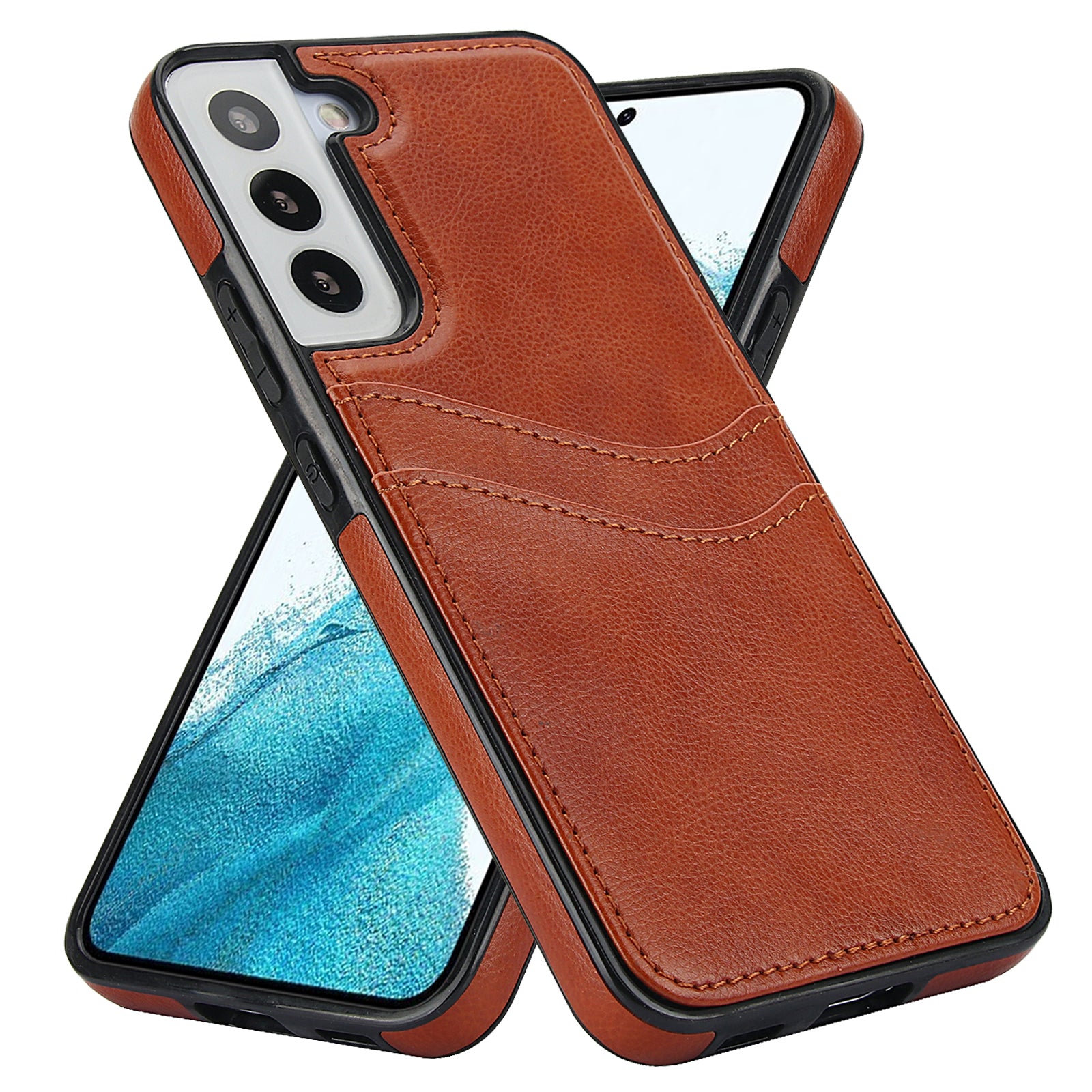 For Samsung Galaxy S22+ 5G Multifunction Phone Shell Card Slot PU+TPU Mobile Phone Case