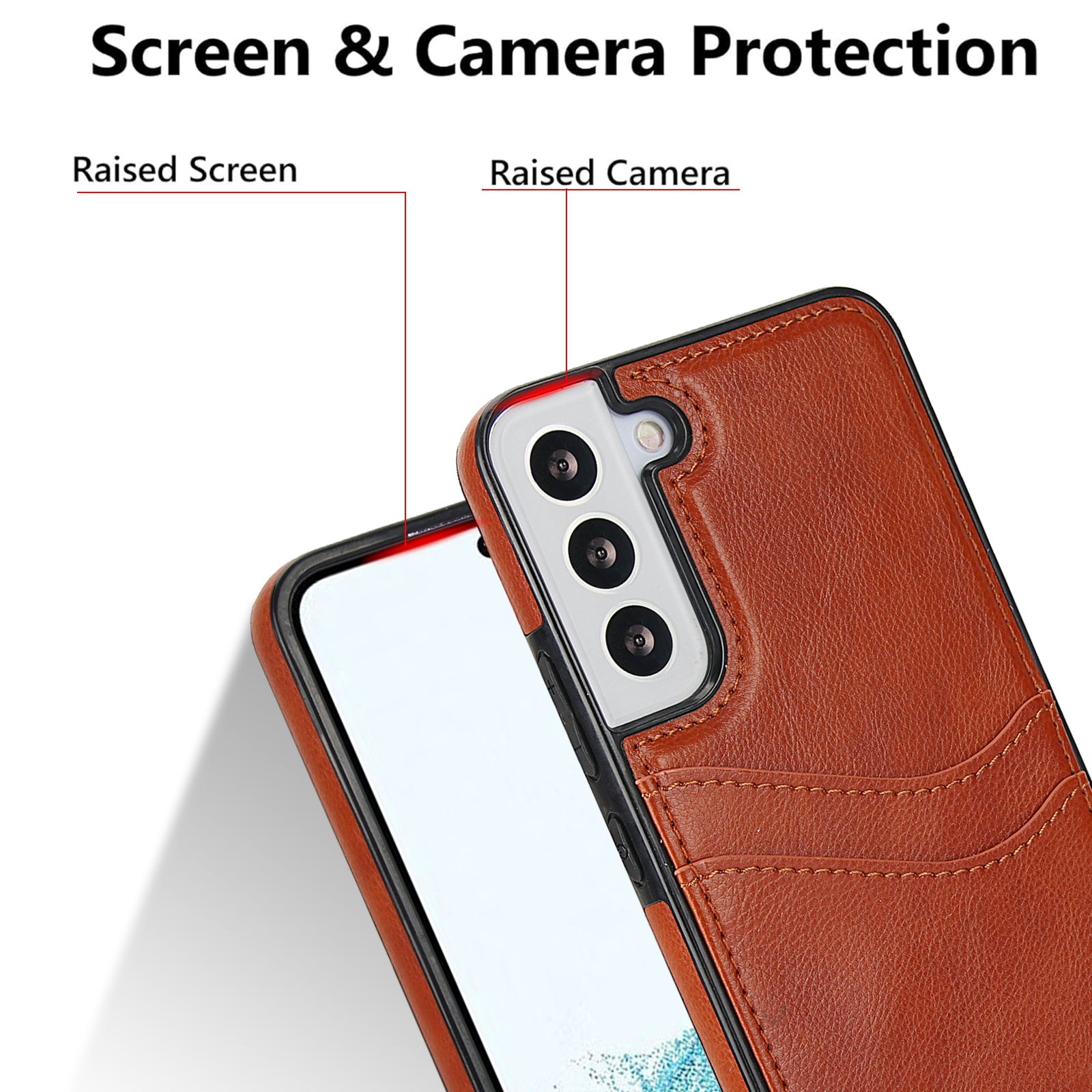 For Samsung Galaxy S22+ 5G Multifunction Phone Shell Card Slot PU+TPU Mobile Phone Case