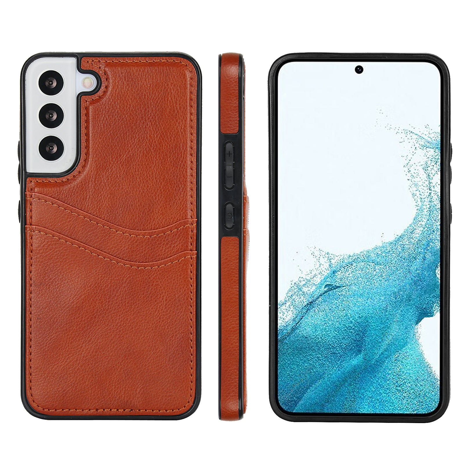 For Samsung Galaxy S22+ 5G Multifunction Phone Shell Card Slot PU+TPU Mobile Phone Case