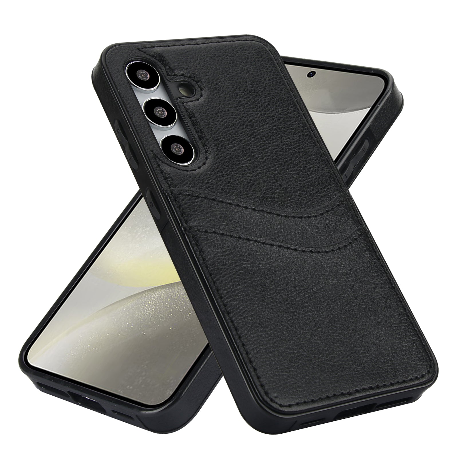 Phone Case for Samsung Galaxy S24+ Card Slot Design Shell Dustproof PU+TPU Phone Cover