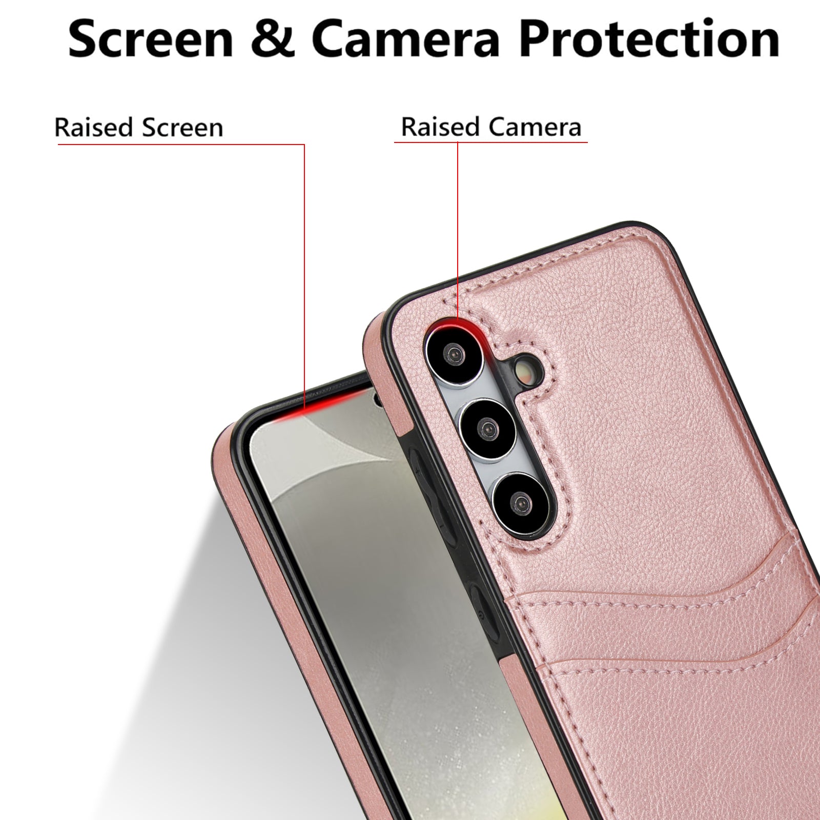 For Samsung Galaxy S24 PU+TPU Phone Cover Card Slot Design Mobile Phone Case Shell