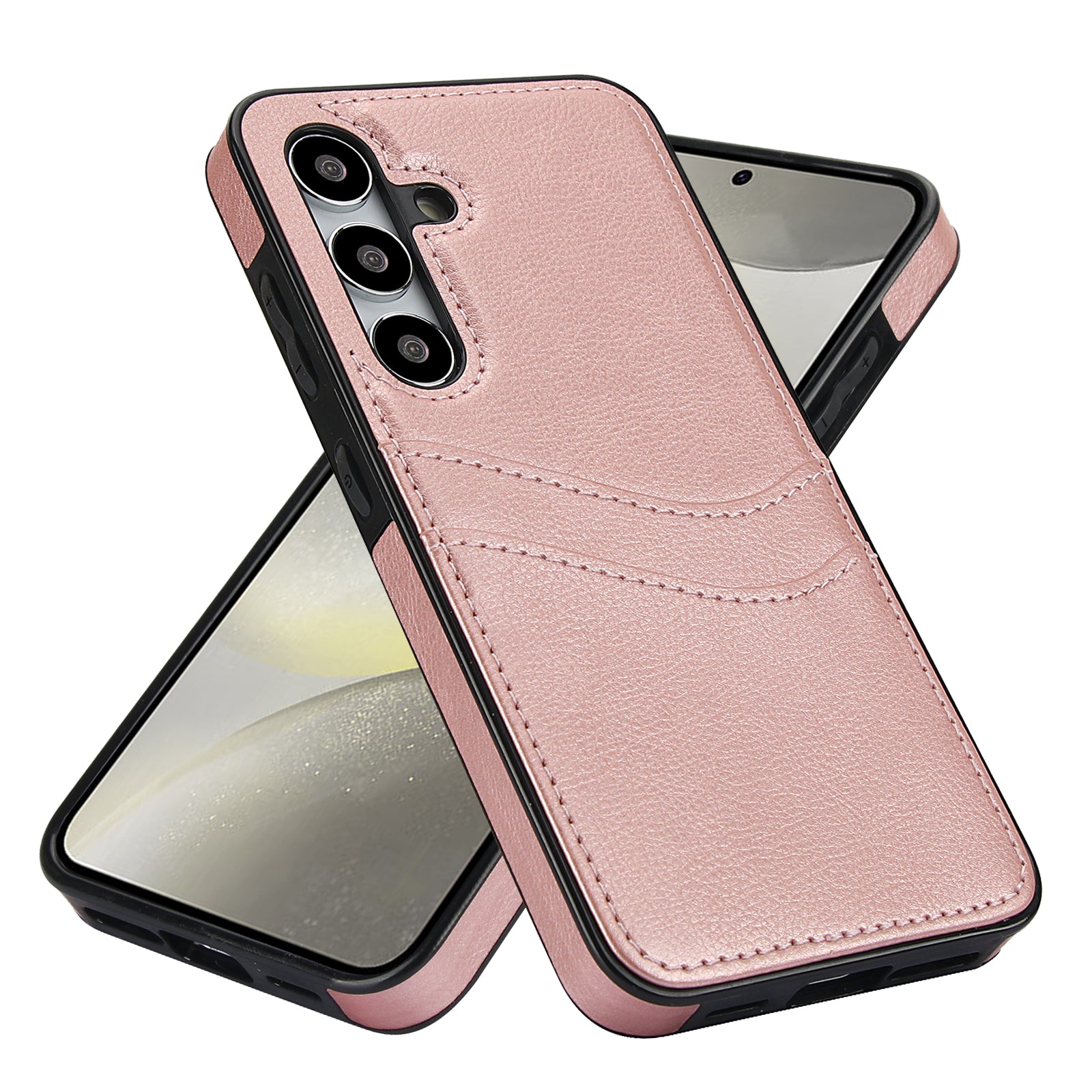 For Samsung Galaxy S24 PU+TPU Phone Cover Card Slot Design Mobile Phone Case Shell