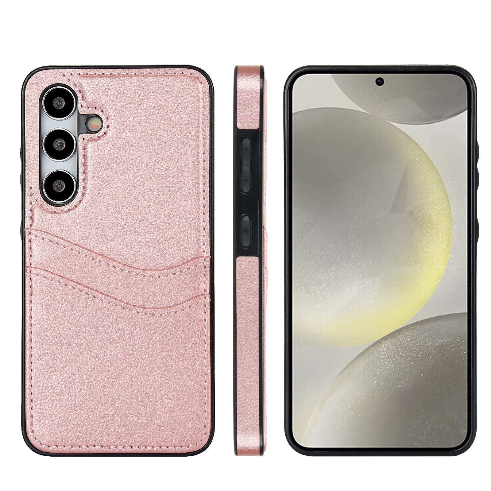 For Samsung Galaxy S24 PU+TPU Phone Cover Card Slot Design Mobile Phone Case Shell