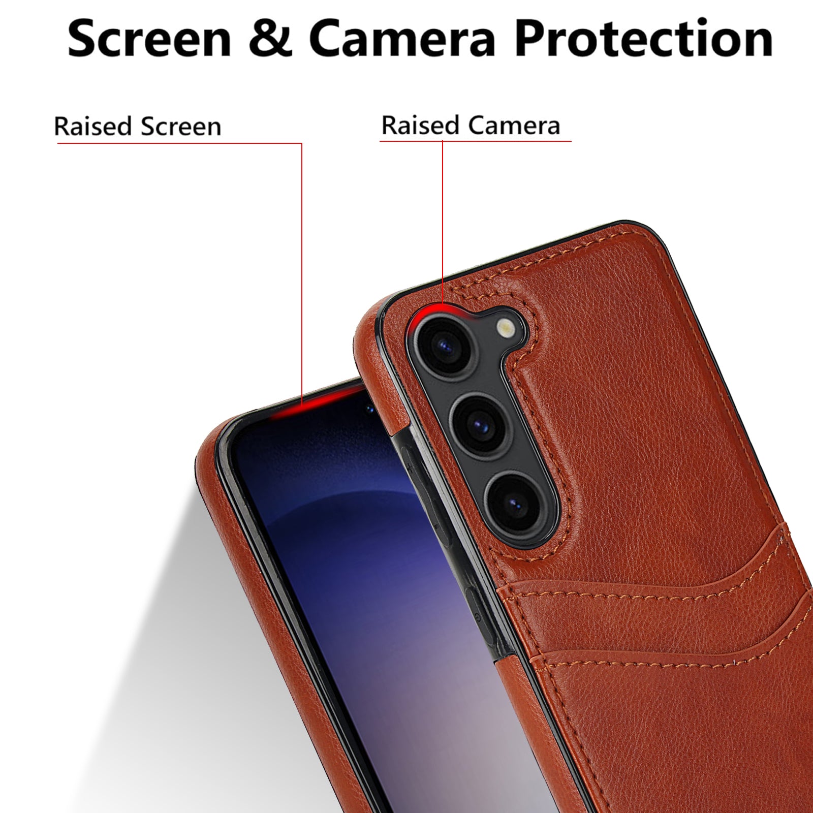 PU+TPU Phone Case for Samsung Galaxy S23+ Card Slot Design Anti-Scratch Phone Cover