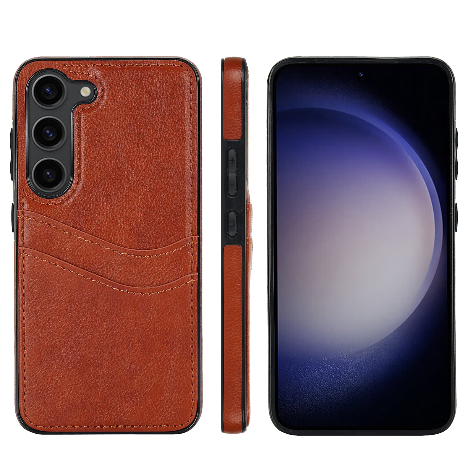 PU+TPU Phone Case for Samsung Galaxy S23+ Card Slot Design Anti-Scratch Phone Cover