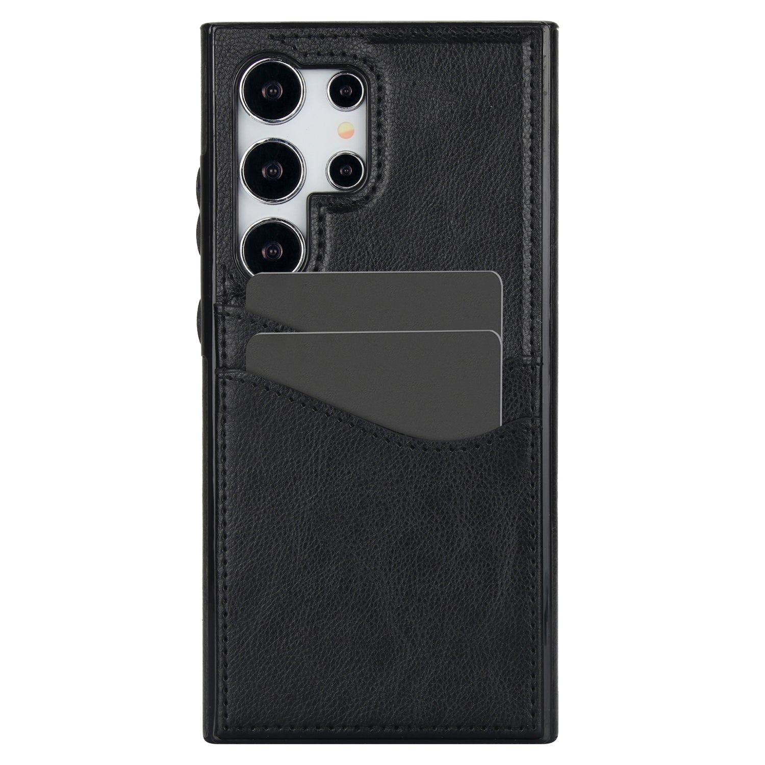 For Samsung Galaxy S24 Ultra Phone Protector Card Slot Scratch-Resistant PU+TPU Phone Case