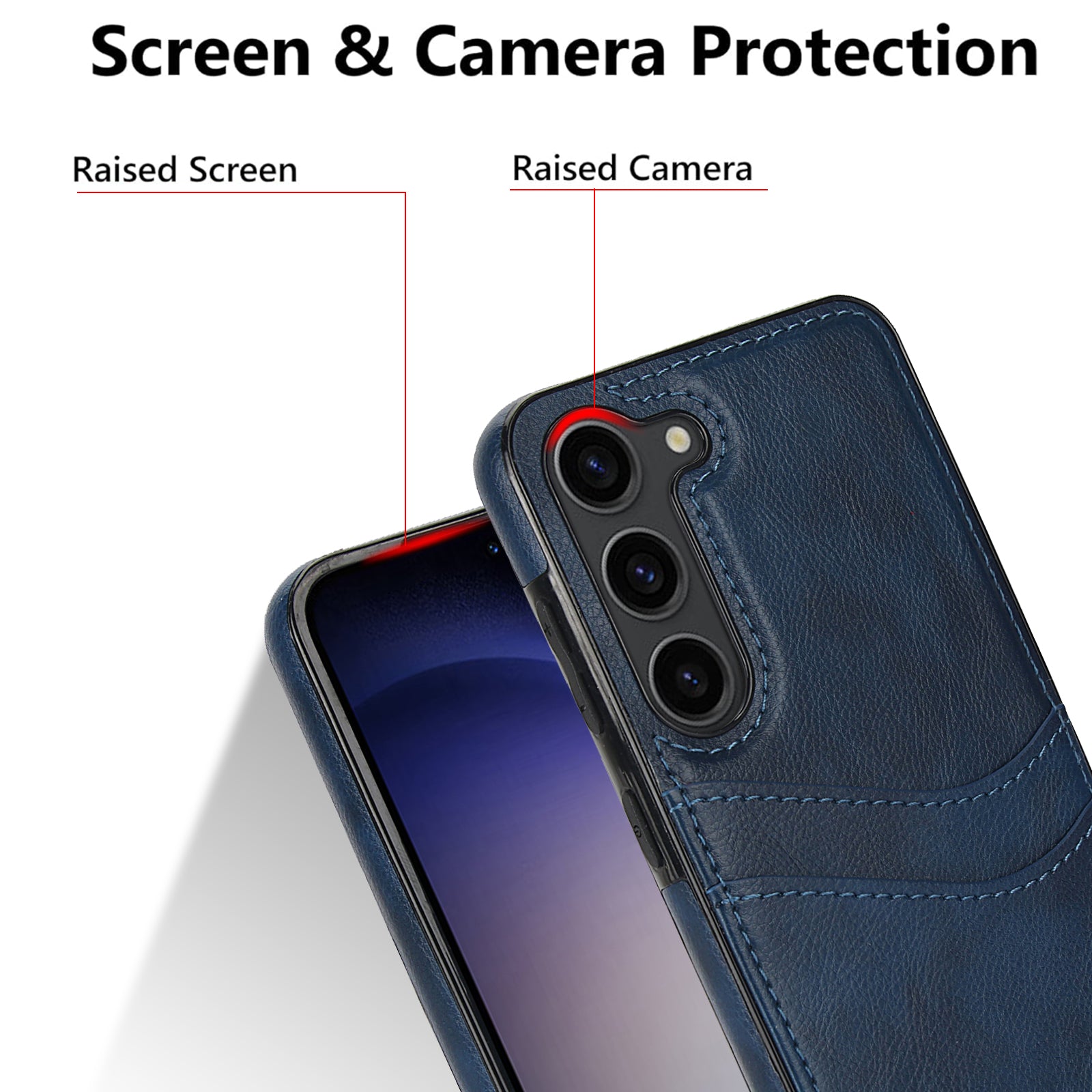 For Samsung Galaxy S23 Phone Protector Card Slot Cell Phone Case Slim-Fit PU+TPU Cover