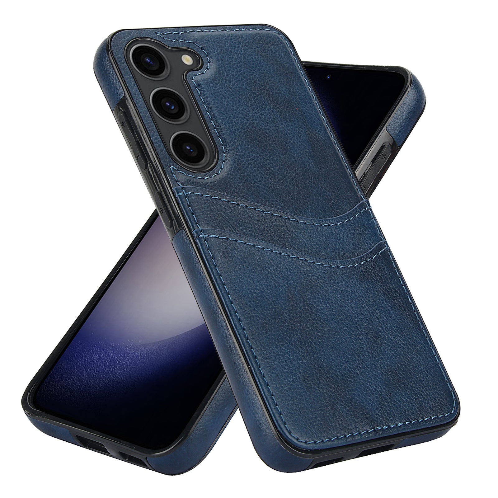 For Samsung Galaxy S23 Phone Protector Card Slot Cell Phone Case Slim-Fit PU+TPU Cover
