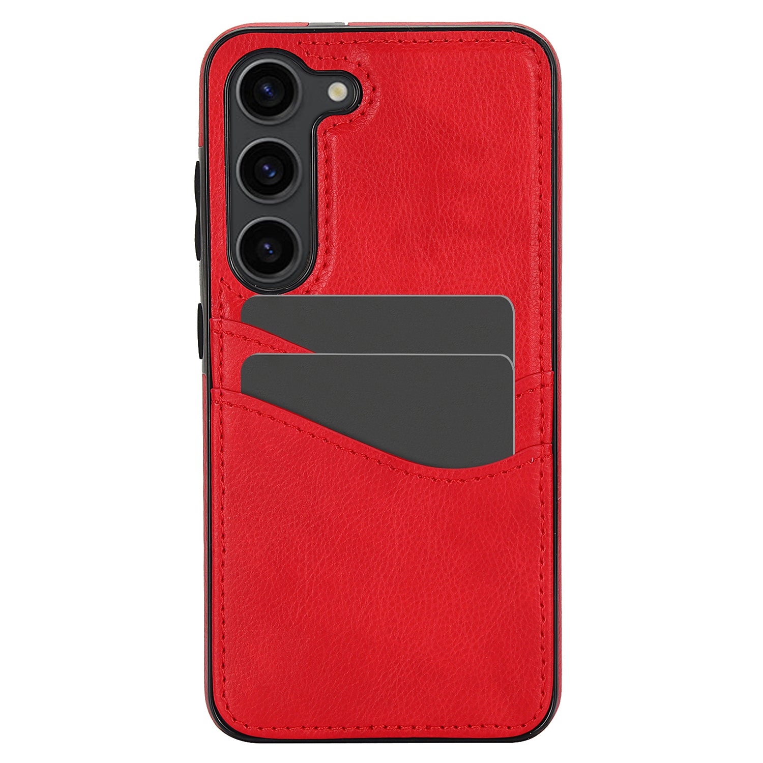 For Samsung Galaxy S23 Phone Protector Card Slot Cell Phone Case Slim-Fit PU+TPU Cover