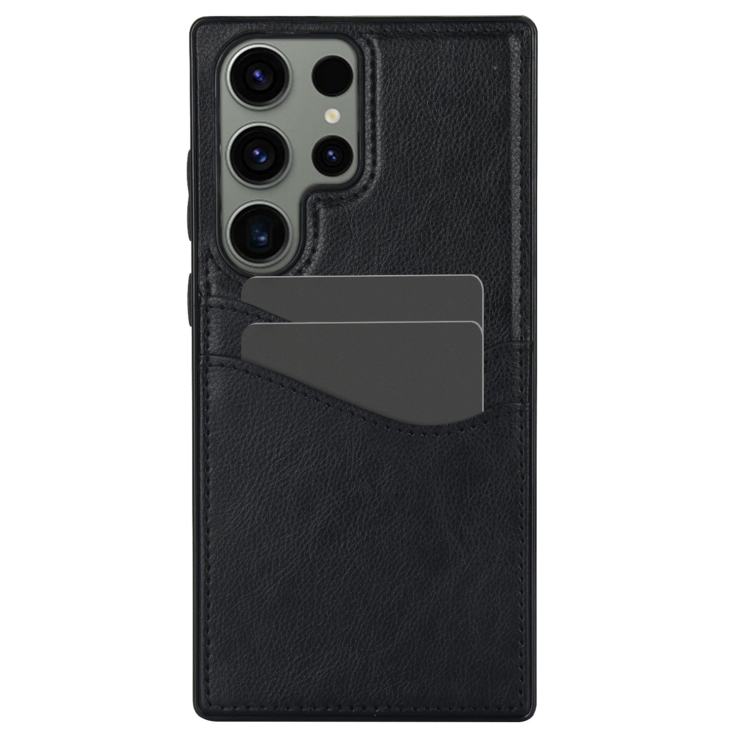 For Samsung Galaxy S23 Ultra Card Storage Phone Shell Shockproof Cell Phone Case PU+TPU Cover