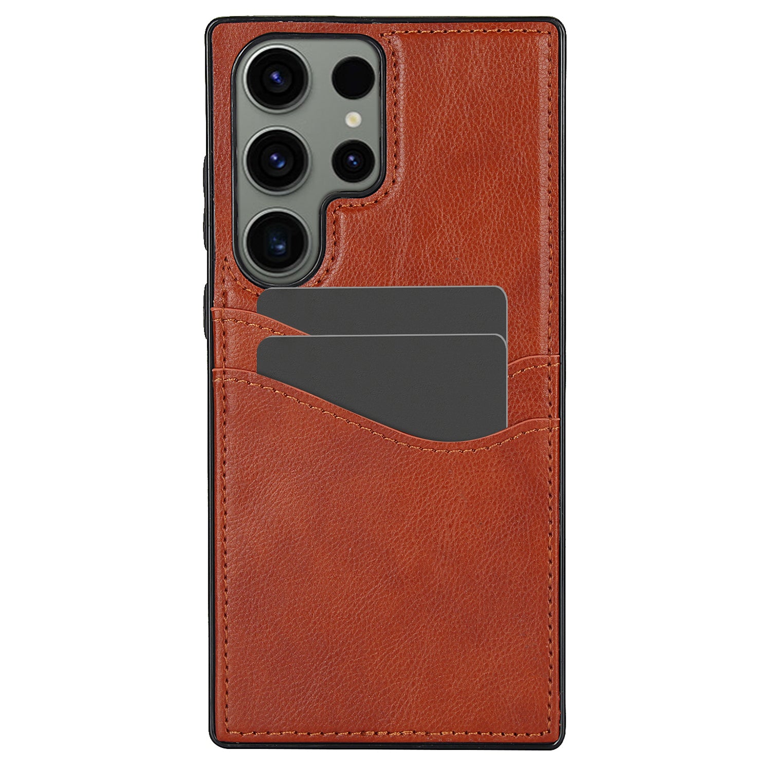 For Samsung Galaxy S23 Ultra Card Storage Phone Shell Shockproof Cell Phone Case PU+TPU Cover