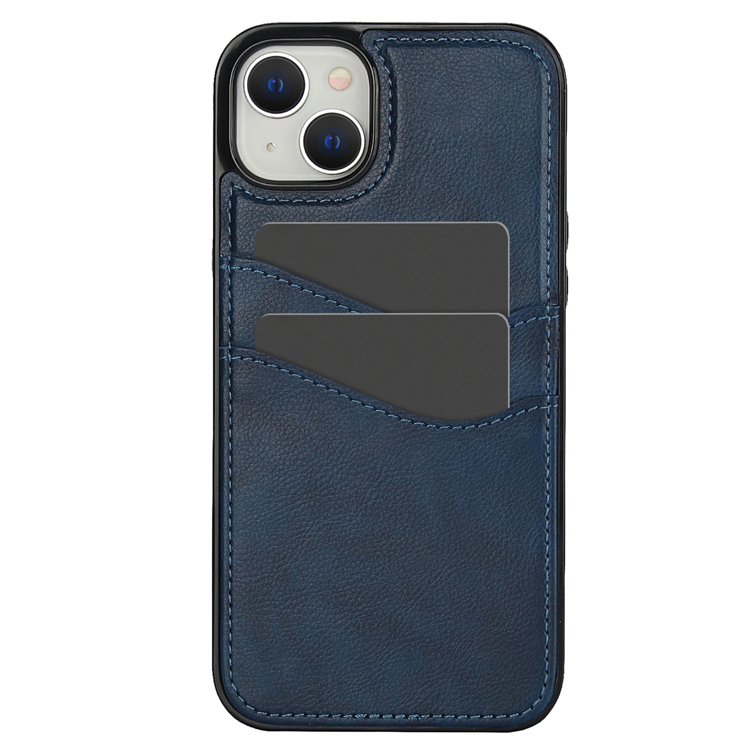 For iPhone 13 mini Case Scratch-Resistant PU+TPU Phone Shell with Card Holder