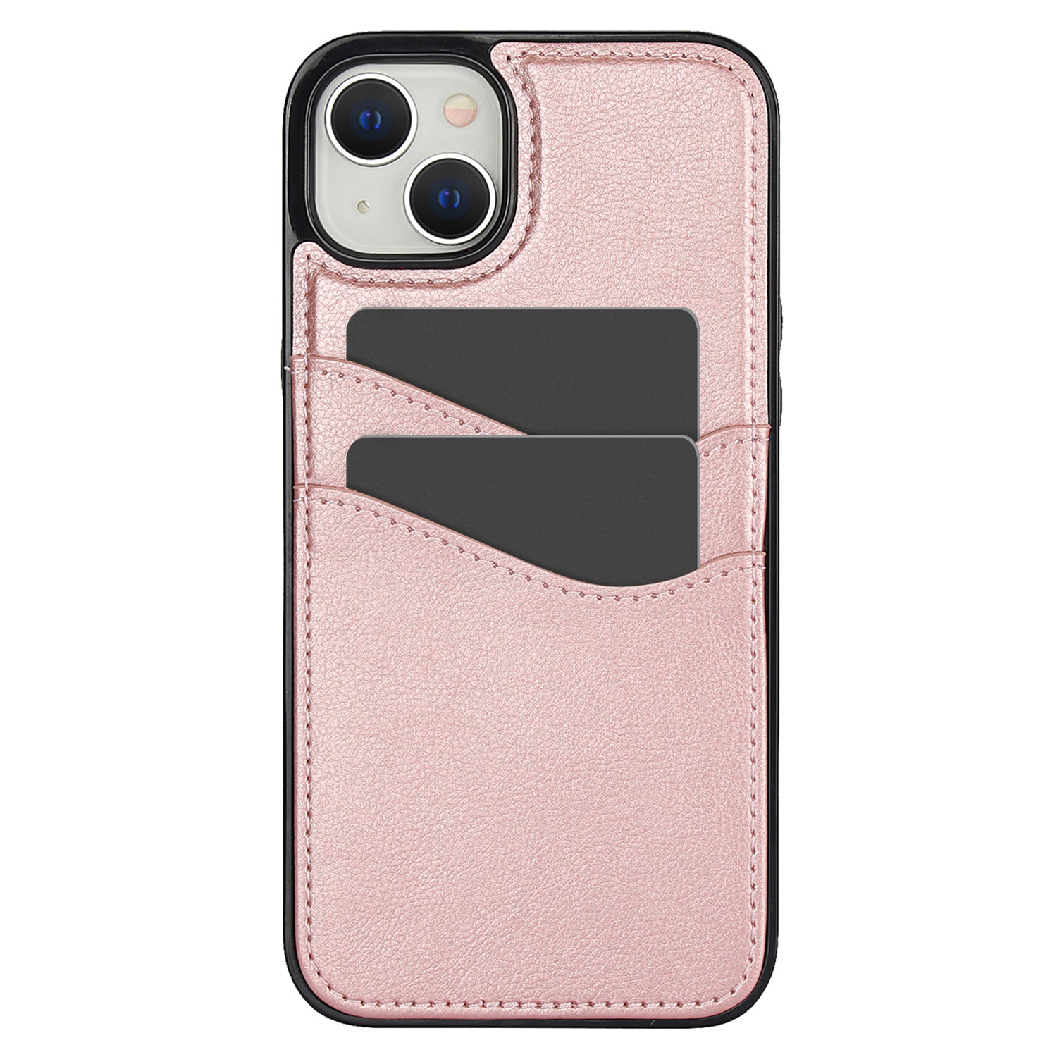 For iPhone 13 mini Case Scratch-Resistant PU+TPU Phone Shell with Card Holder
