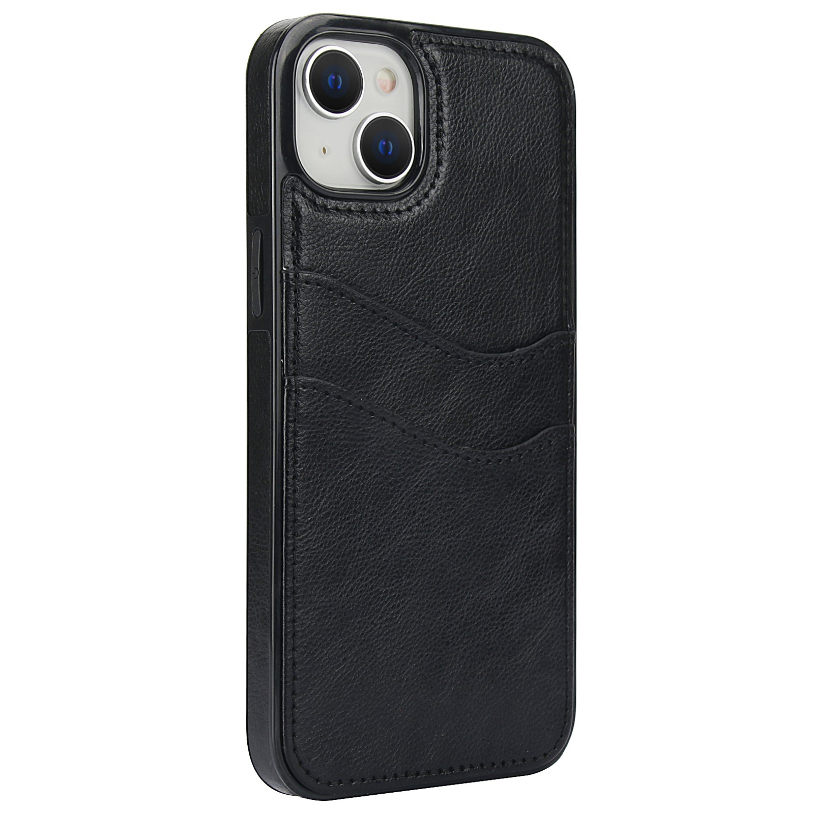 For iPhone 13 / 14 Case Anti-Scratch PU+TPU Card Holder Phone Cover
