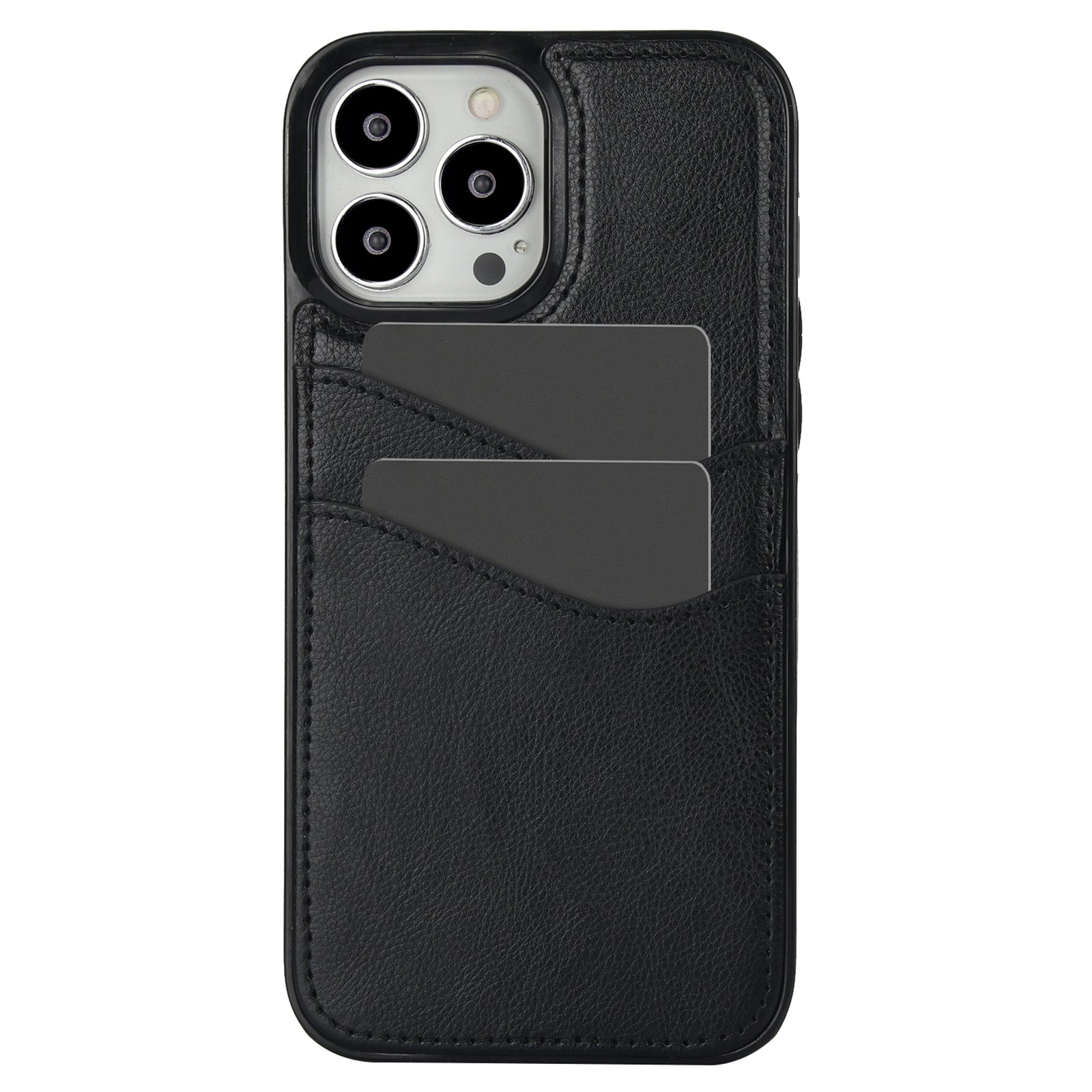 For iPhone 12 Pro Max Case Shockproof PU+TPU Phone Shell with Card Holder