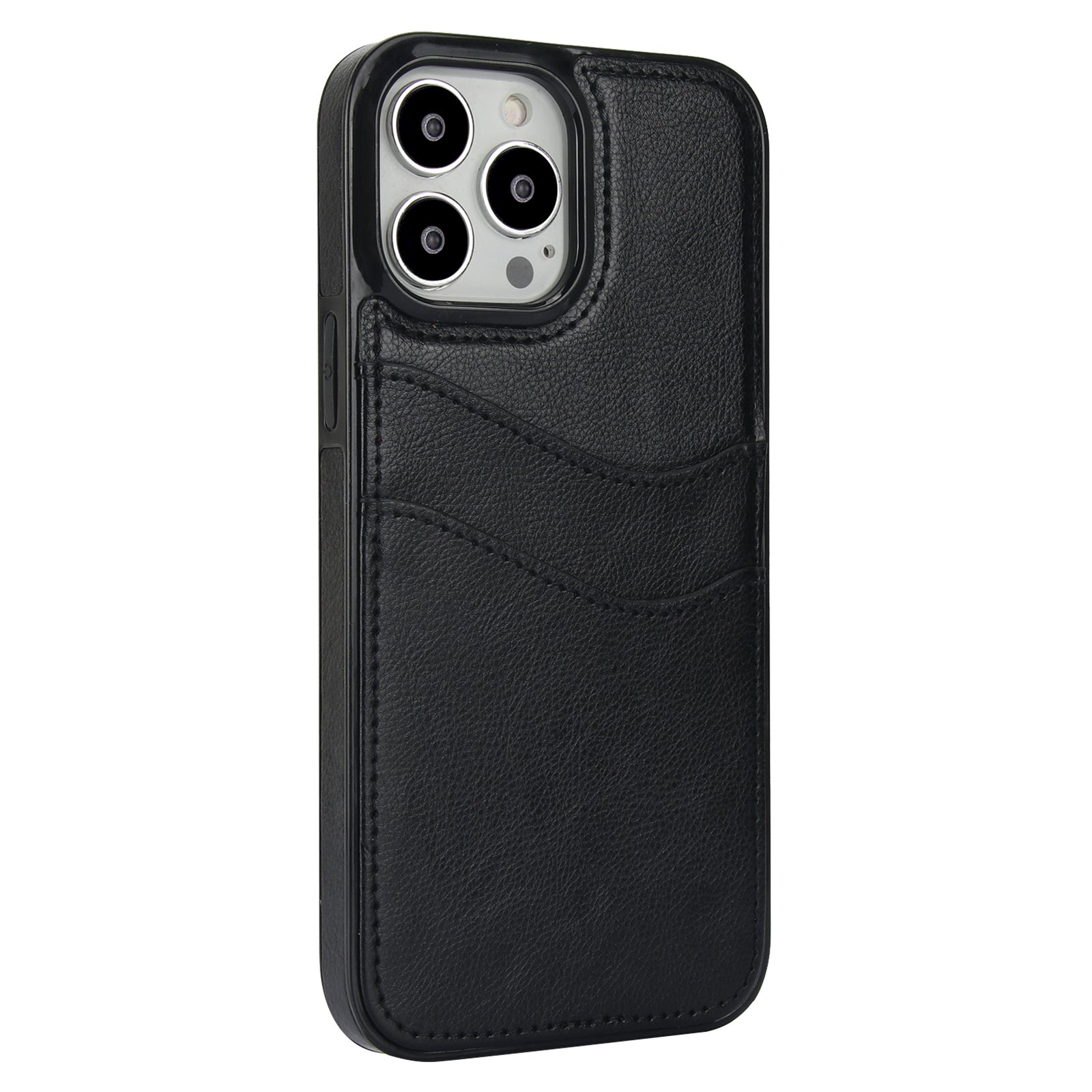 For iPhone 12 Pro Max Case Shockproof PU+TPU Phone Shell with Card Holder