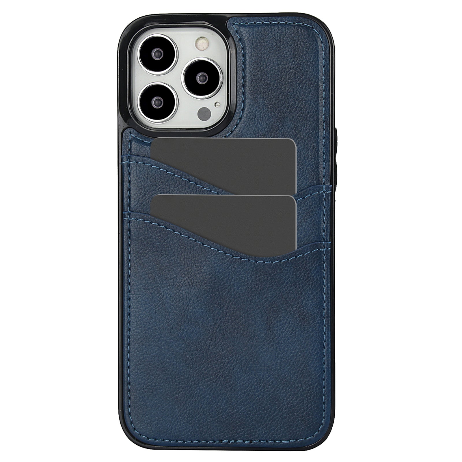 For iPhone 12 Pro Max Case Shockproof PU+TPU Phone Shell with Card Holder