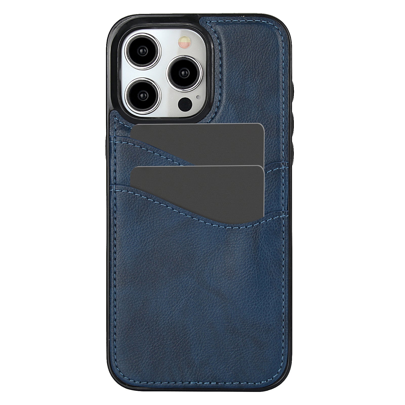 For iPhone 15 Pro Max Case Card Holder PU+TPU Slim Phone Cover