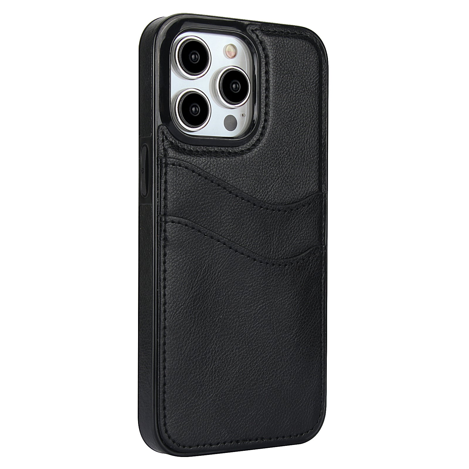 For iPhone 14 Pro Max Case Card Slot Anti-Drop PU+TPU Phone Protector