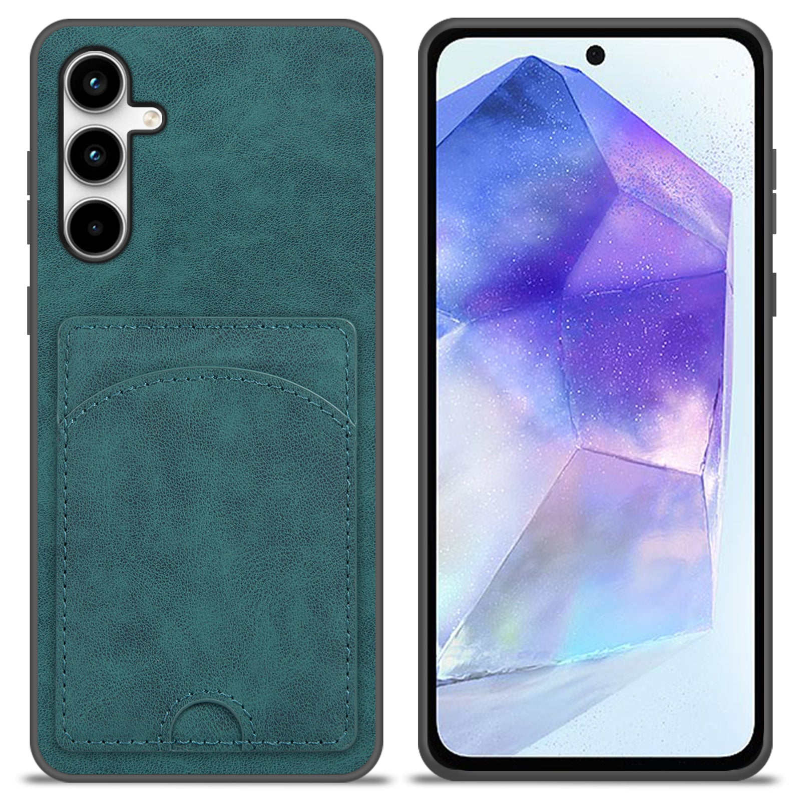 For Samsung Galaxy A55 5G Case Card Slot PU+PC+TPU Kickstand Phone Cover