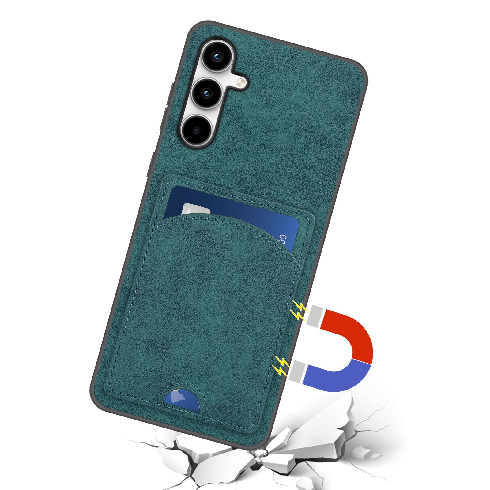 For Samsung Galaxy A55 5G Case Card Slot PU+PC+TPU Kickstand Phone Cover