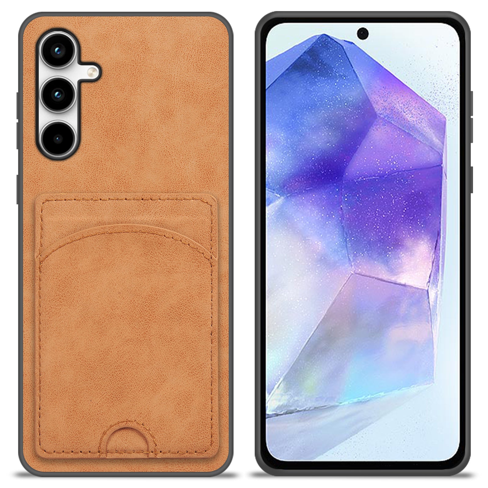 For Samsung Galaxy A55 5G Case Card Slot PU+PC+TPU Kickstand Phone Cover