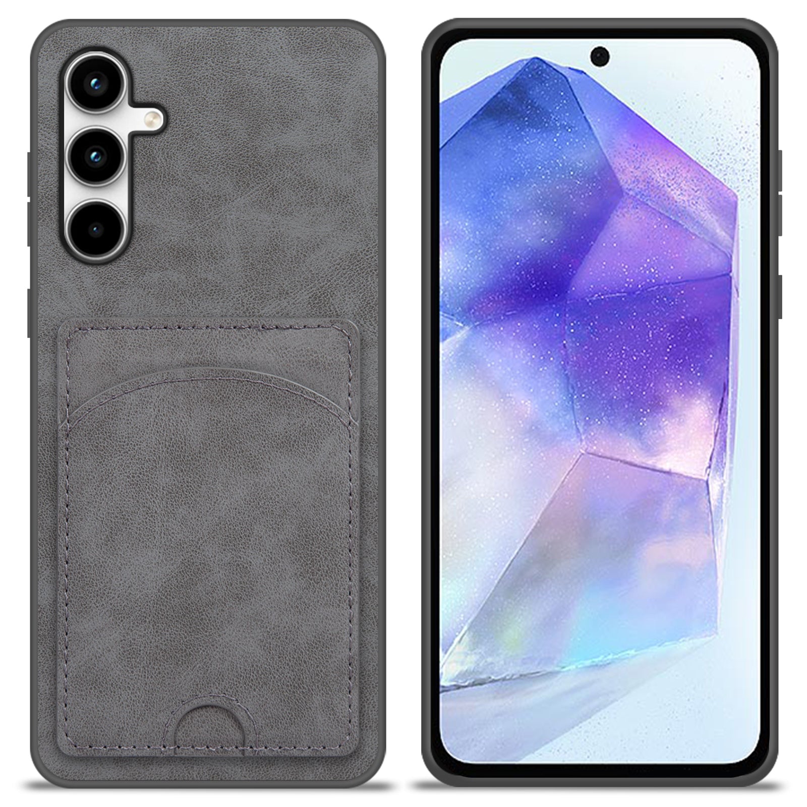 For Samsung Galaxy A55 5G Case Card Slot PU+PC+TPU Kickstand Phone Cover