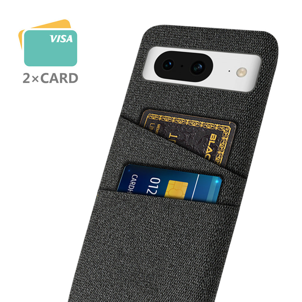 For Google Pixel 8a Case Cloth Fabric+PC Shockproof Phone Cover with Dual Card Slots