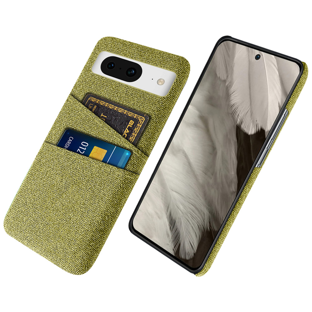 For Google Pixel 8a Case Cloth Fabric+PC Shockproof Phone Cover with Dual Card Slots