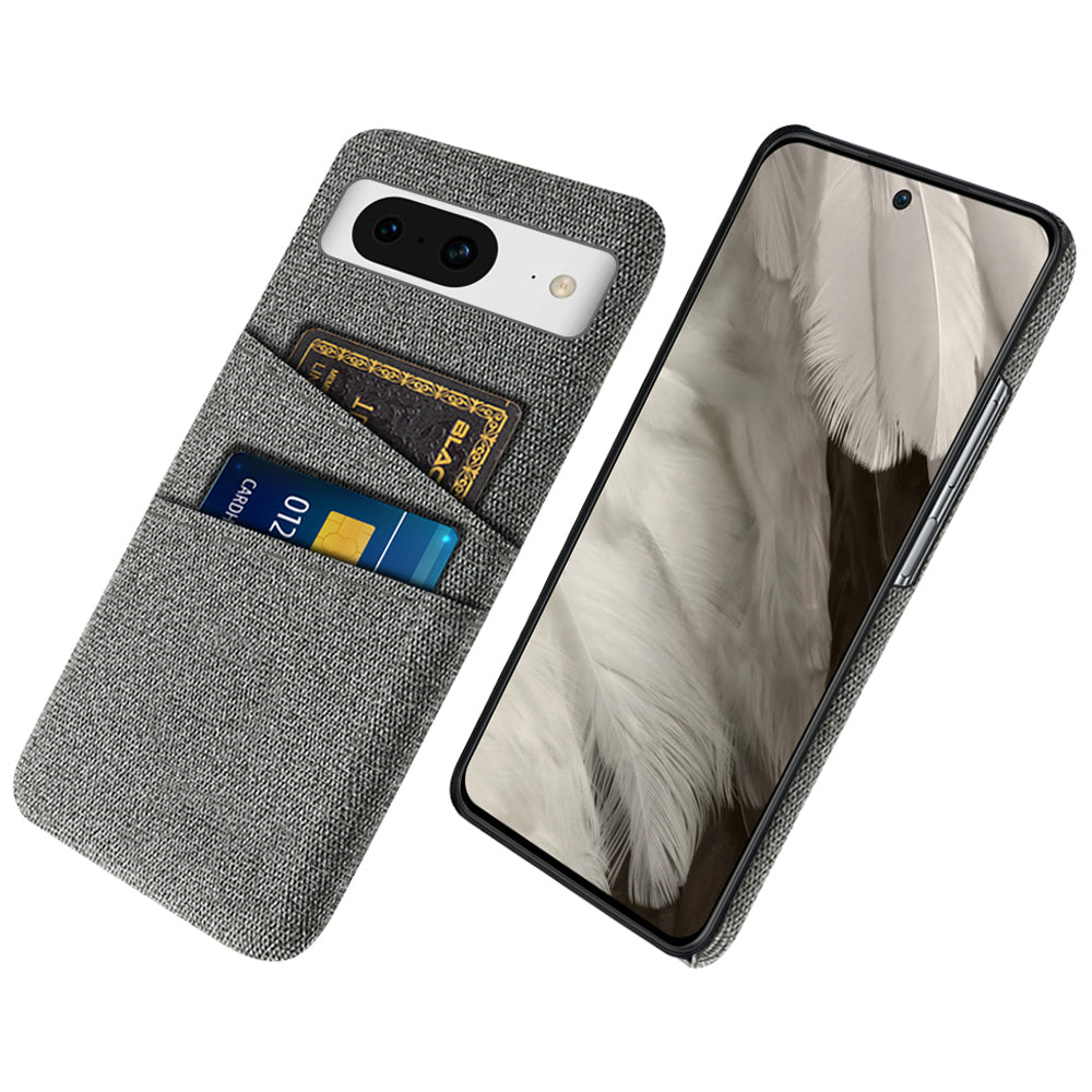 For Google Pixel 8a Case Cloth Fabric+PC Shockproof Phone Cover with Dual Card Slots