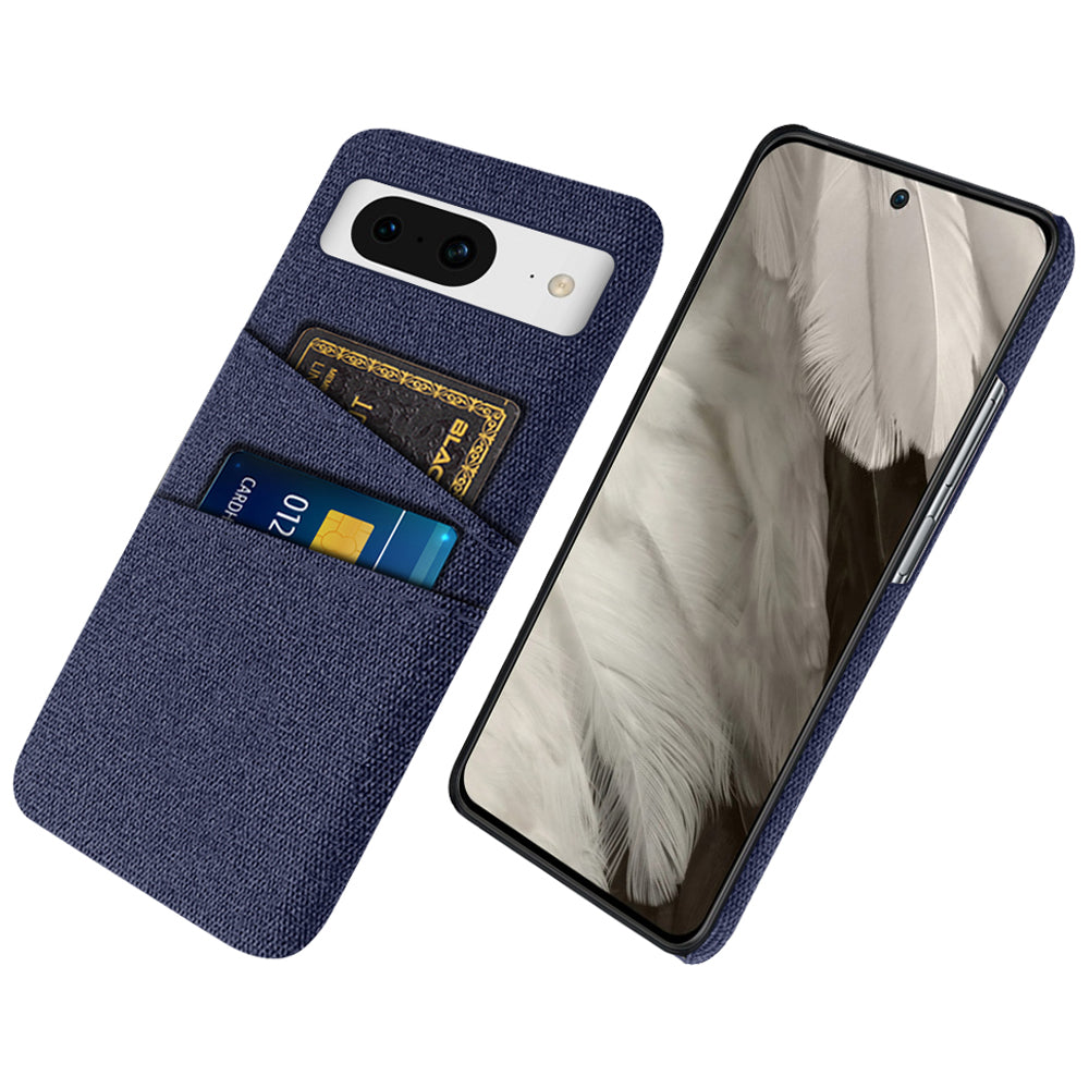 For Google Pixel 8a Case Cloth Fabric+PC Shockproof Phone Cover with Dual Card Slots