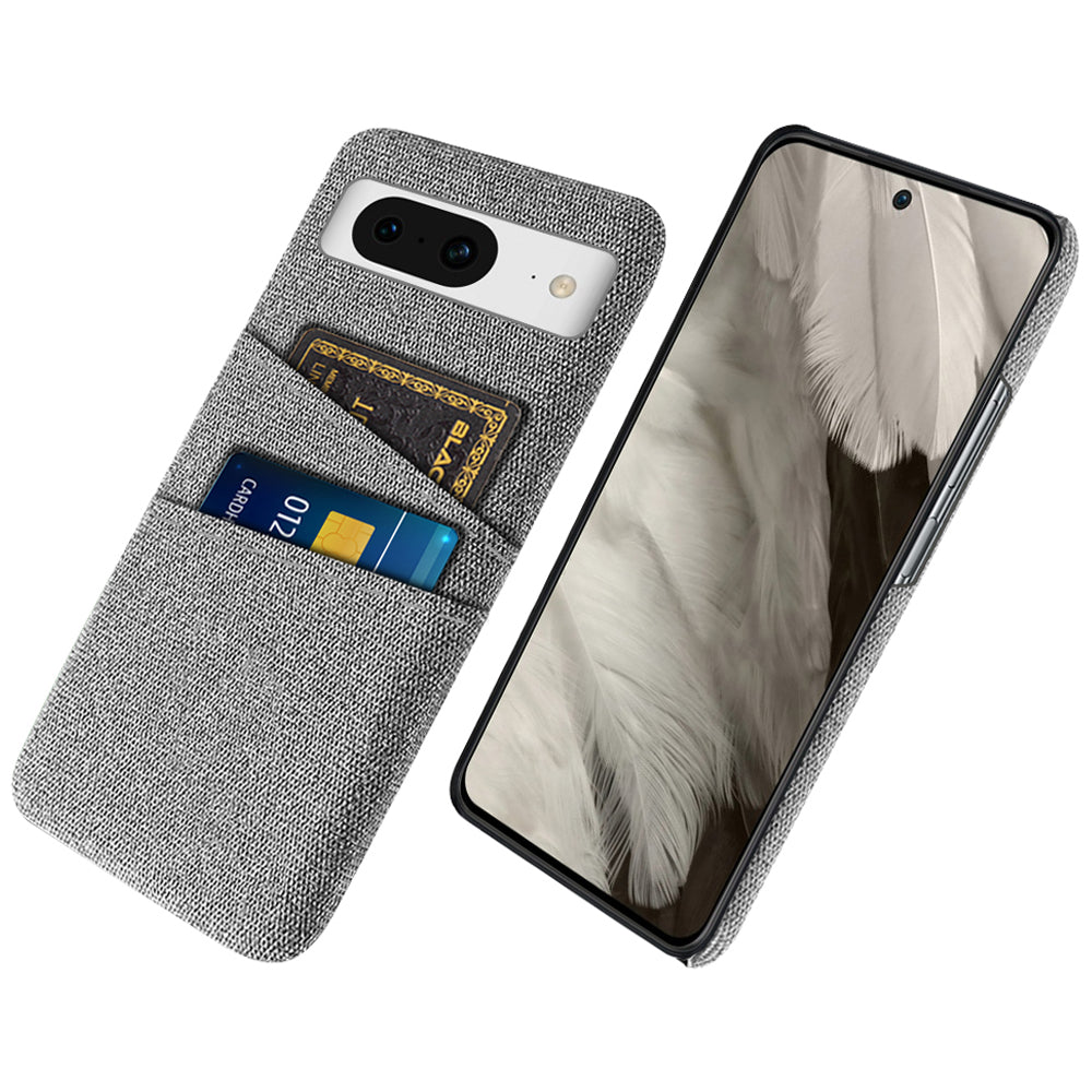 For Google Pixel 8a Case Cloth Fabric+PC Shockproof Phone Cover with Dual Card Slots