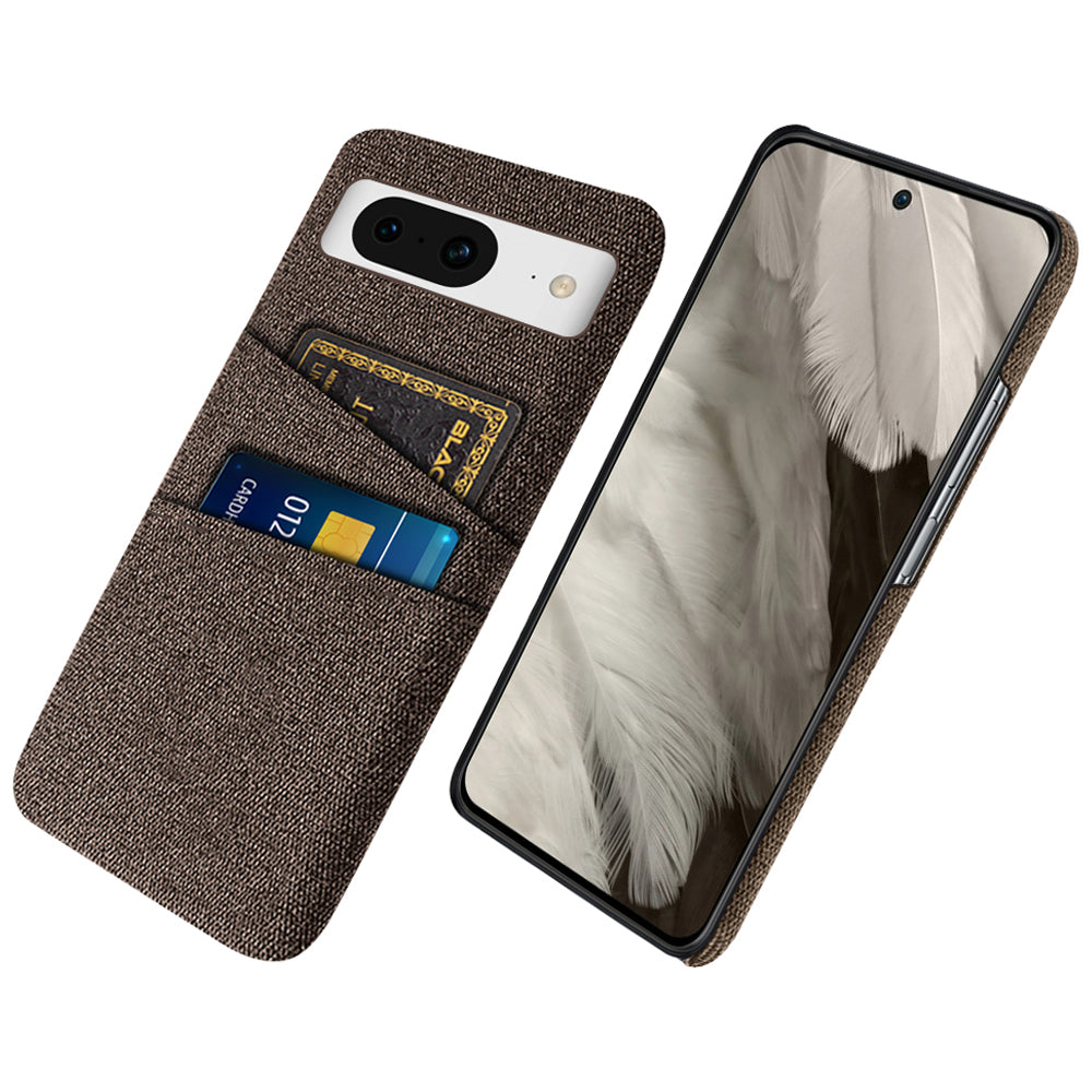 For Google Pixel 8a Case Cloth Fabric+PC Shockproof Phone Cover with Dual Card Slots