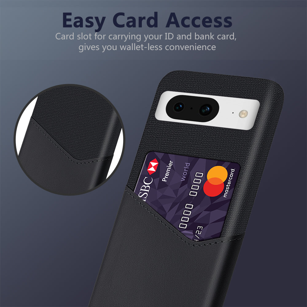 For Google Pixel 8 Case Card Holder Cloth Texture Leather+PC Phone Cover